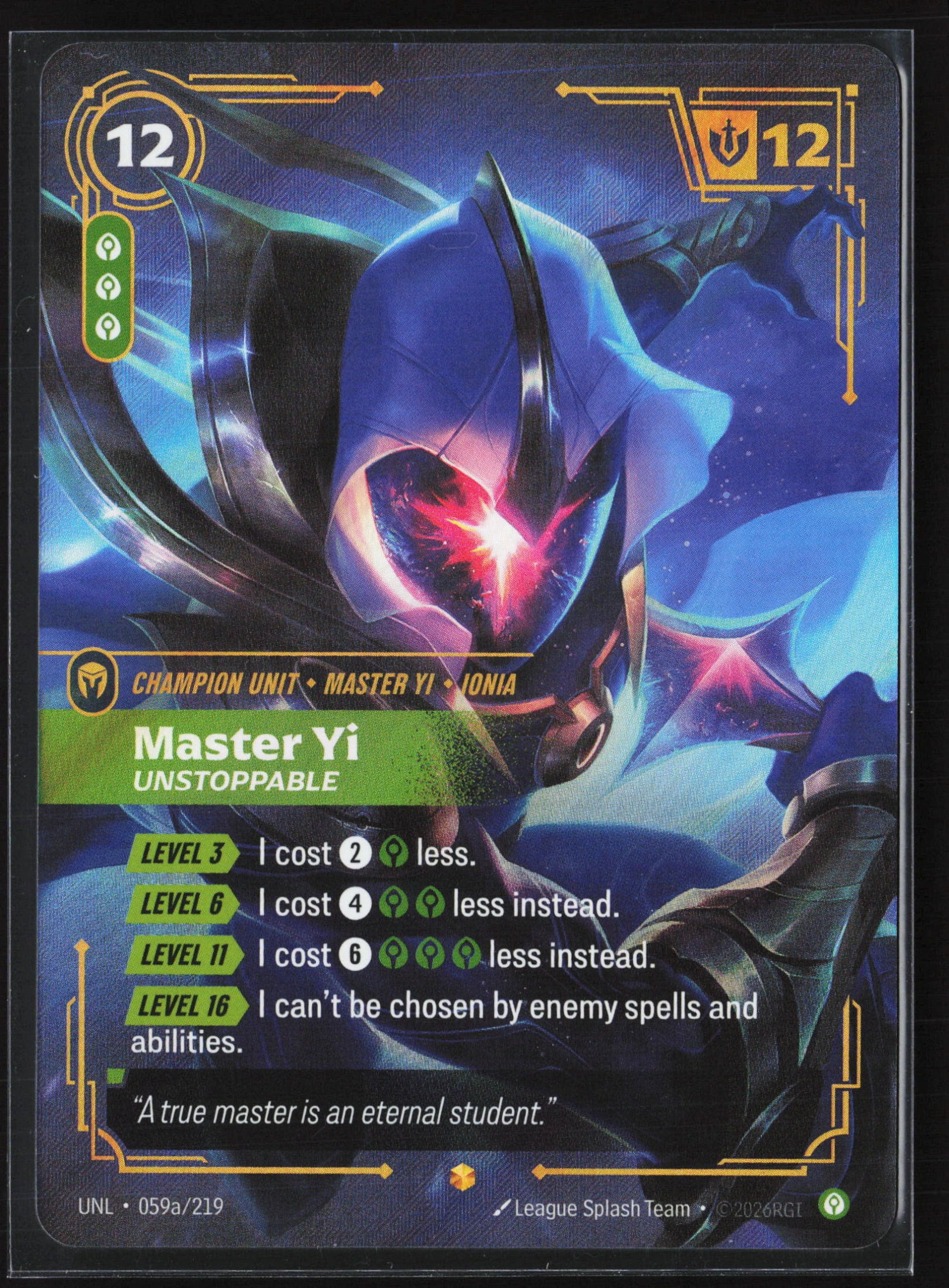 Master Yi, Unstoppable (UNL 59a) — Voorkant