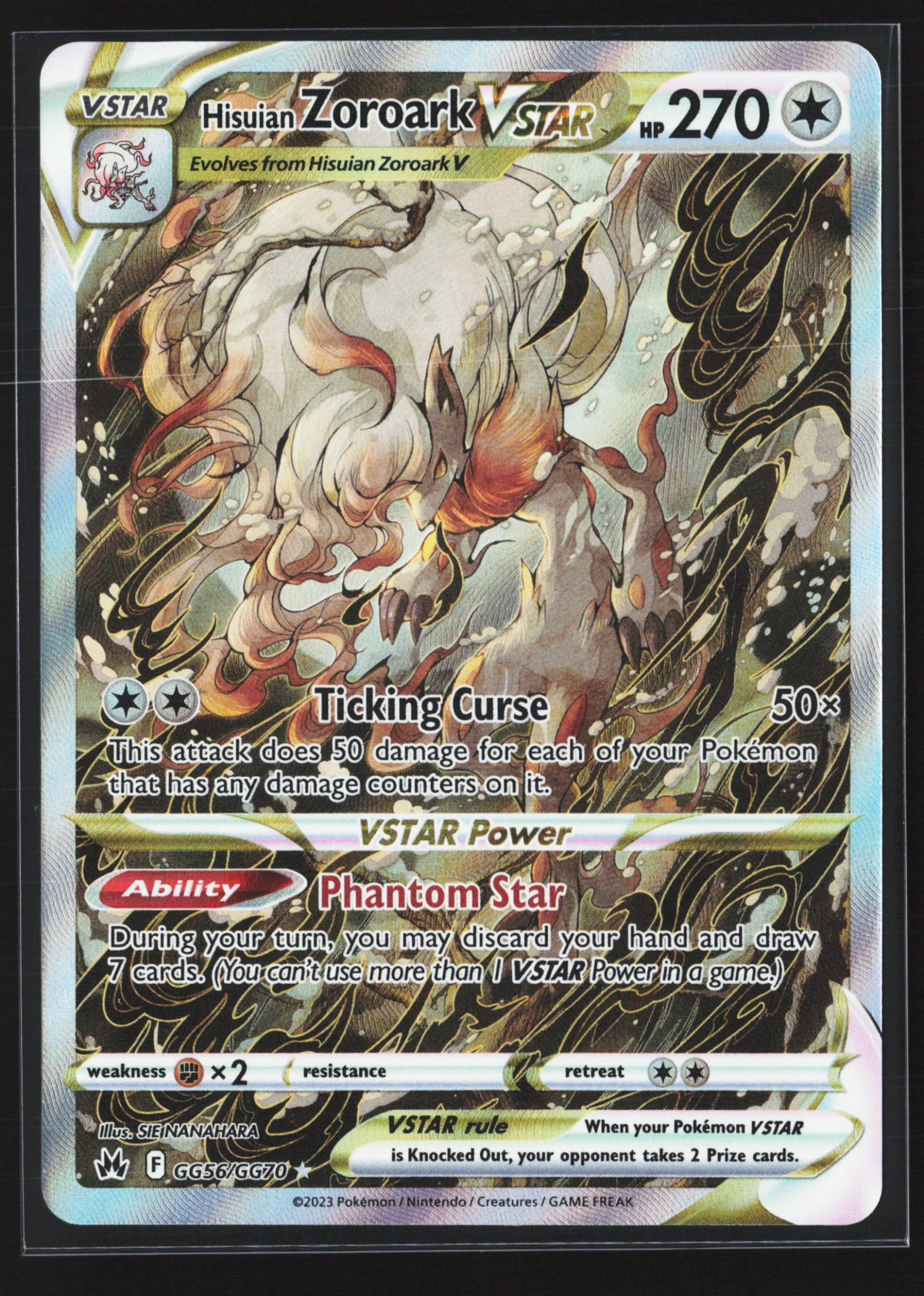 Hisuian Zoroark VSTAR (CRZ GG56) — Voorkant
