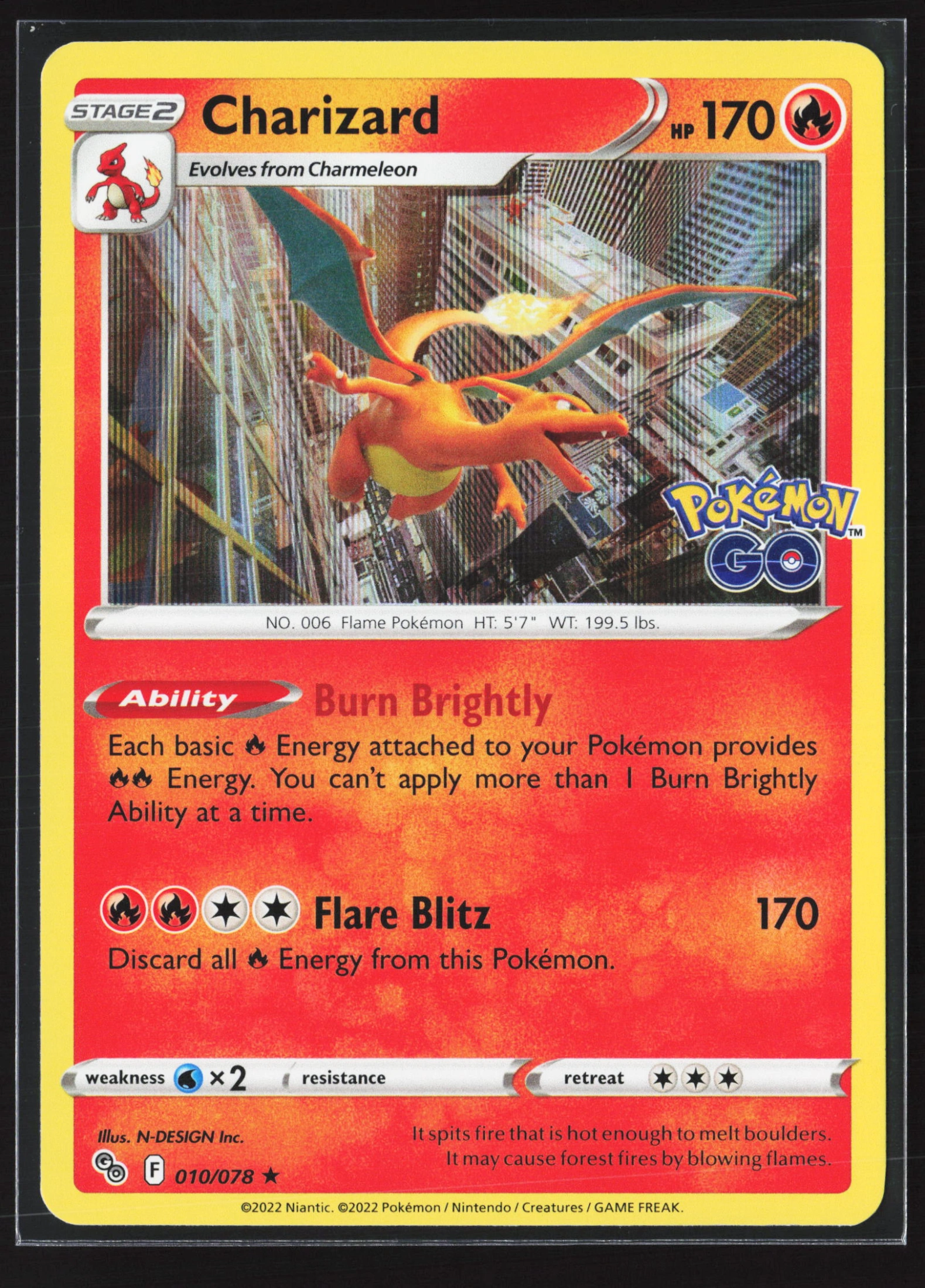 Charizard (PGO 010) — Voorkant