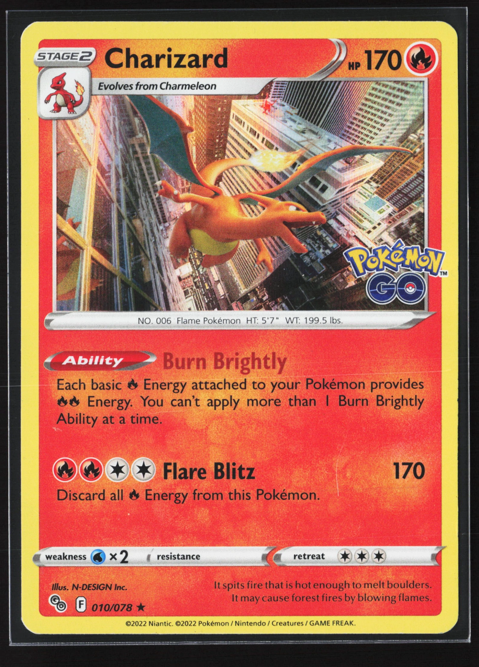 Charizard (PGO 010) — Voorkant