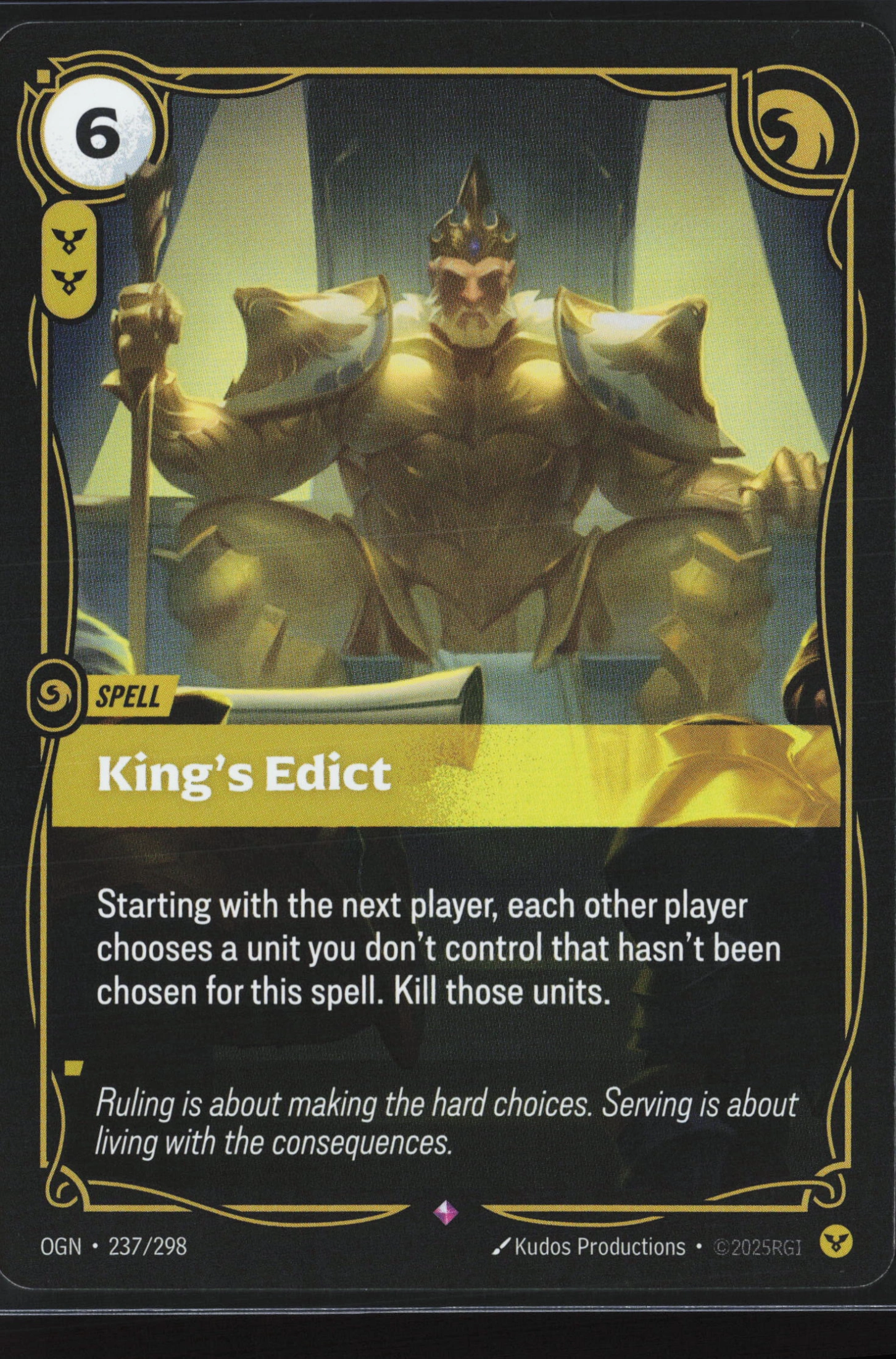 King's Edict (OGN 237) — Voorkant