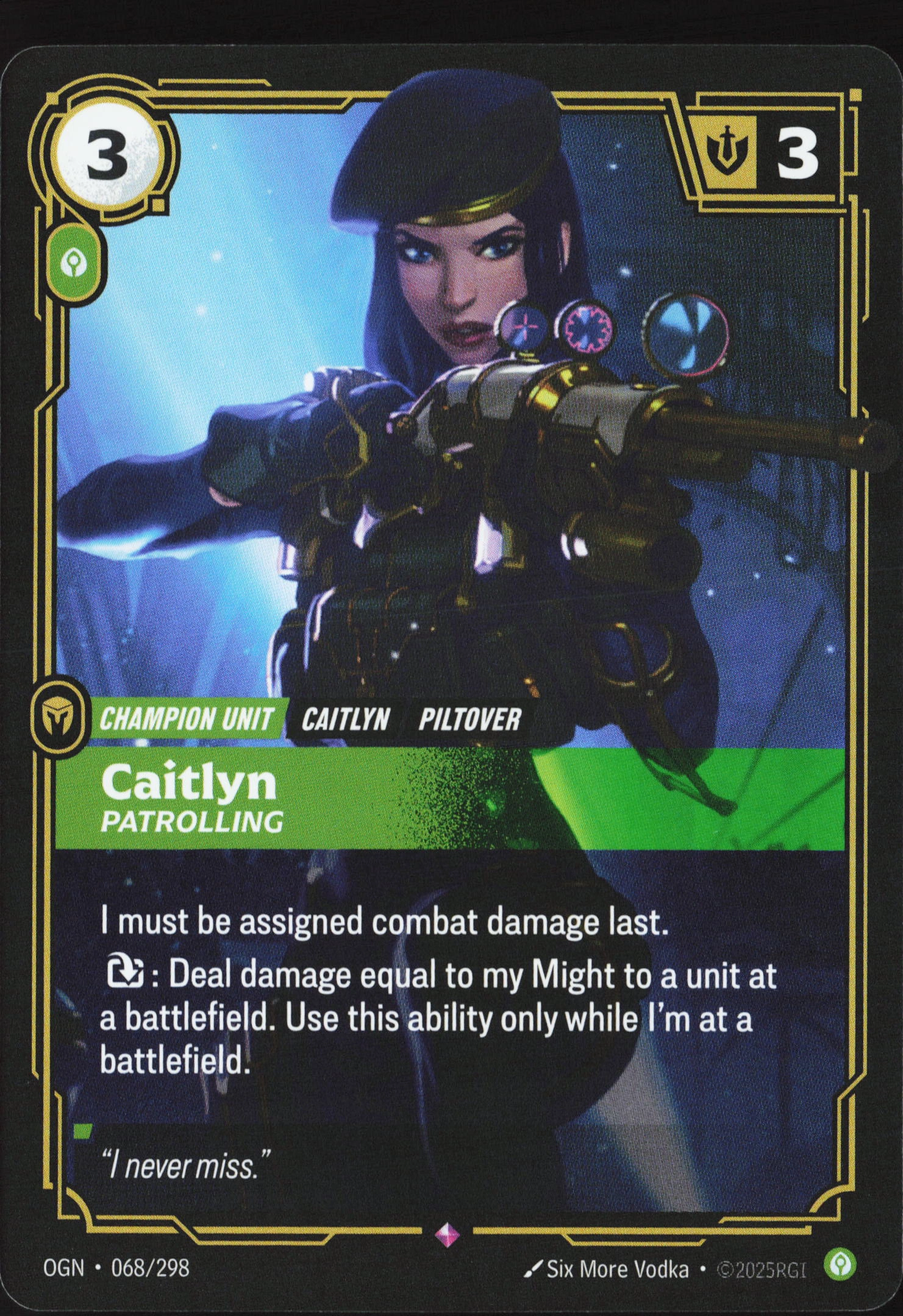 Caitlyn, Patrolling (OGN 068) — Voorkant