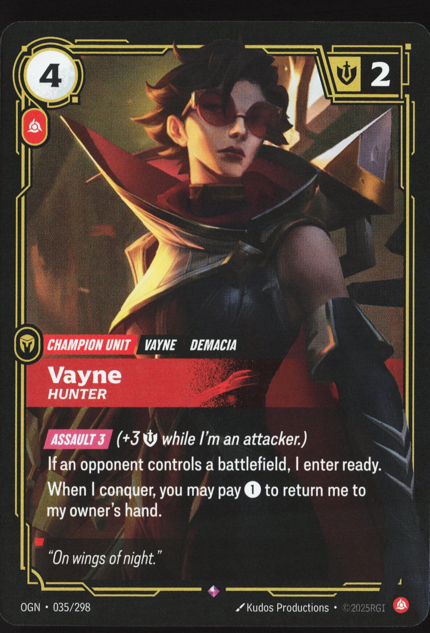 Vayne, Hunter (OGN 035) — Voorkant