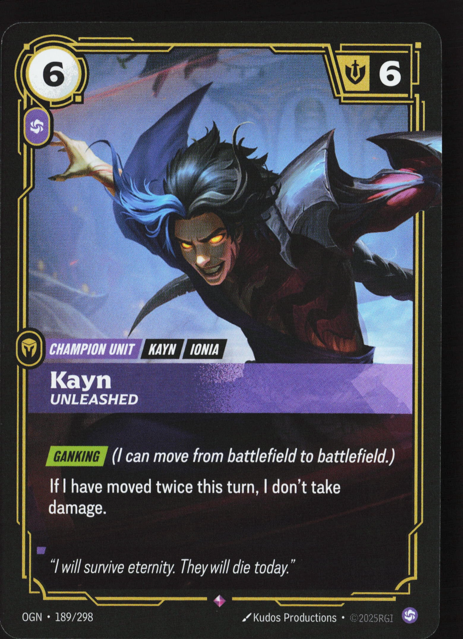 Kayn, Unleashed (OGN 189) — Voorkant