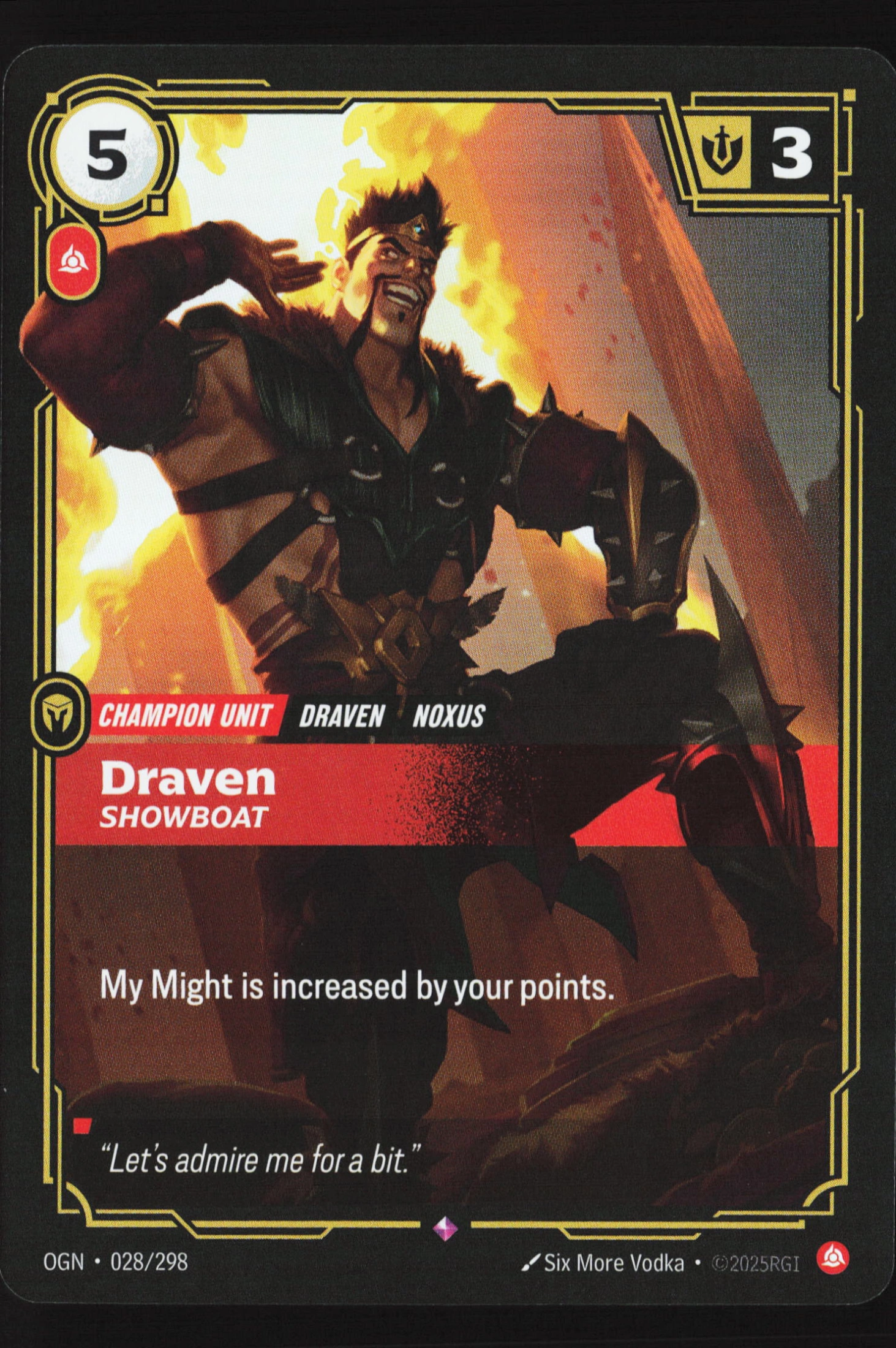 Draven, Showboat (OGN 028) — Voorkant