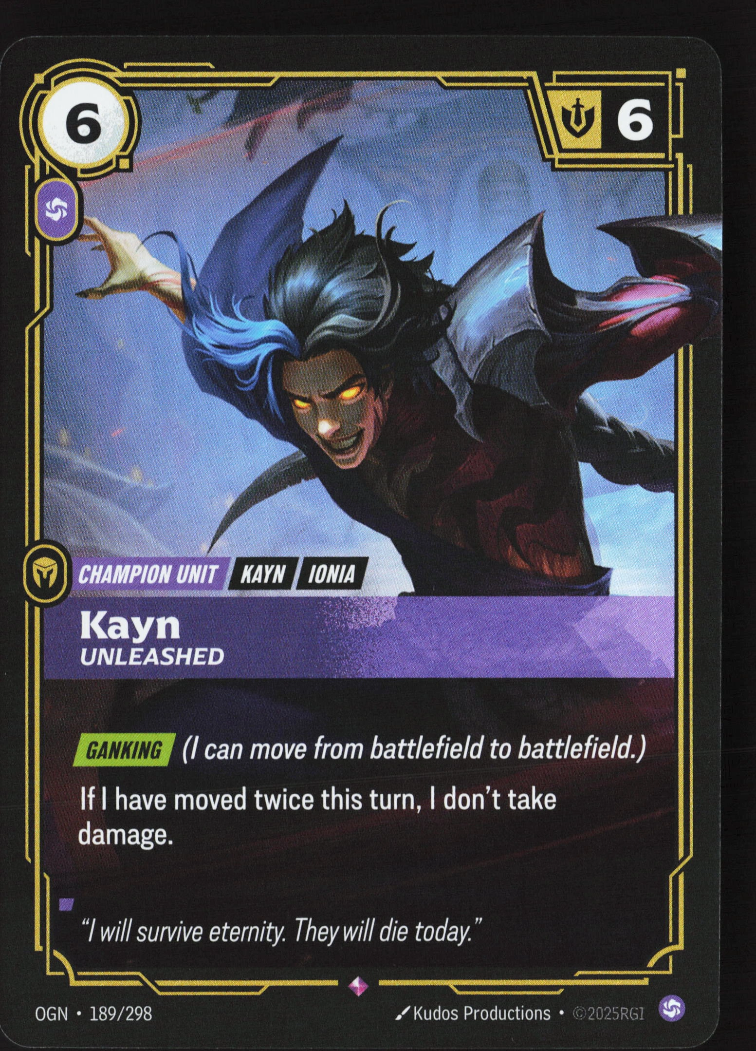 Kayn, Unleashed (OGN 189) — Voorkant