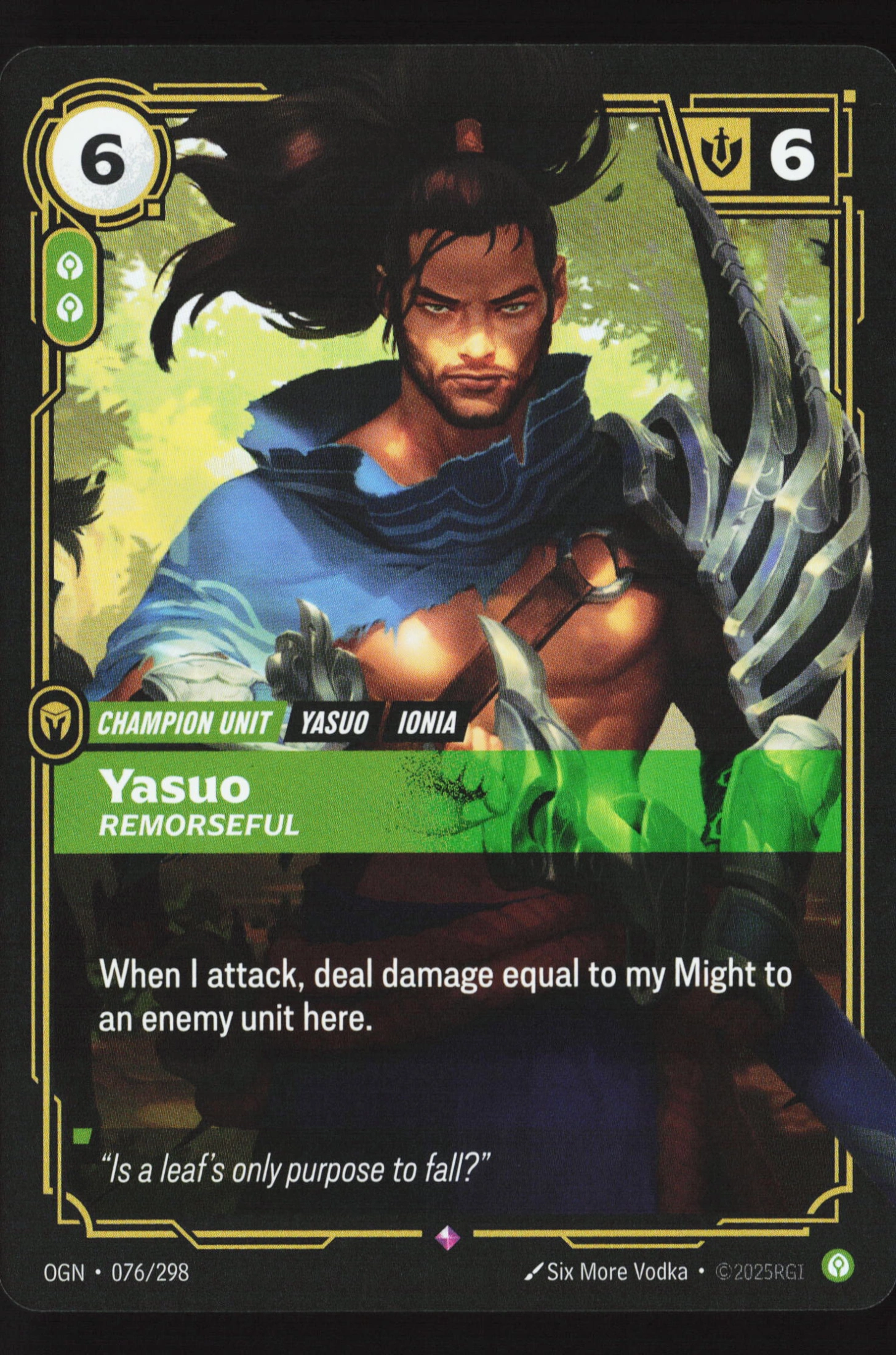 Yasuo, Remorseful (OGN 076) — Voorkant