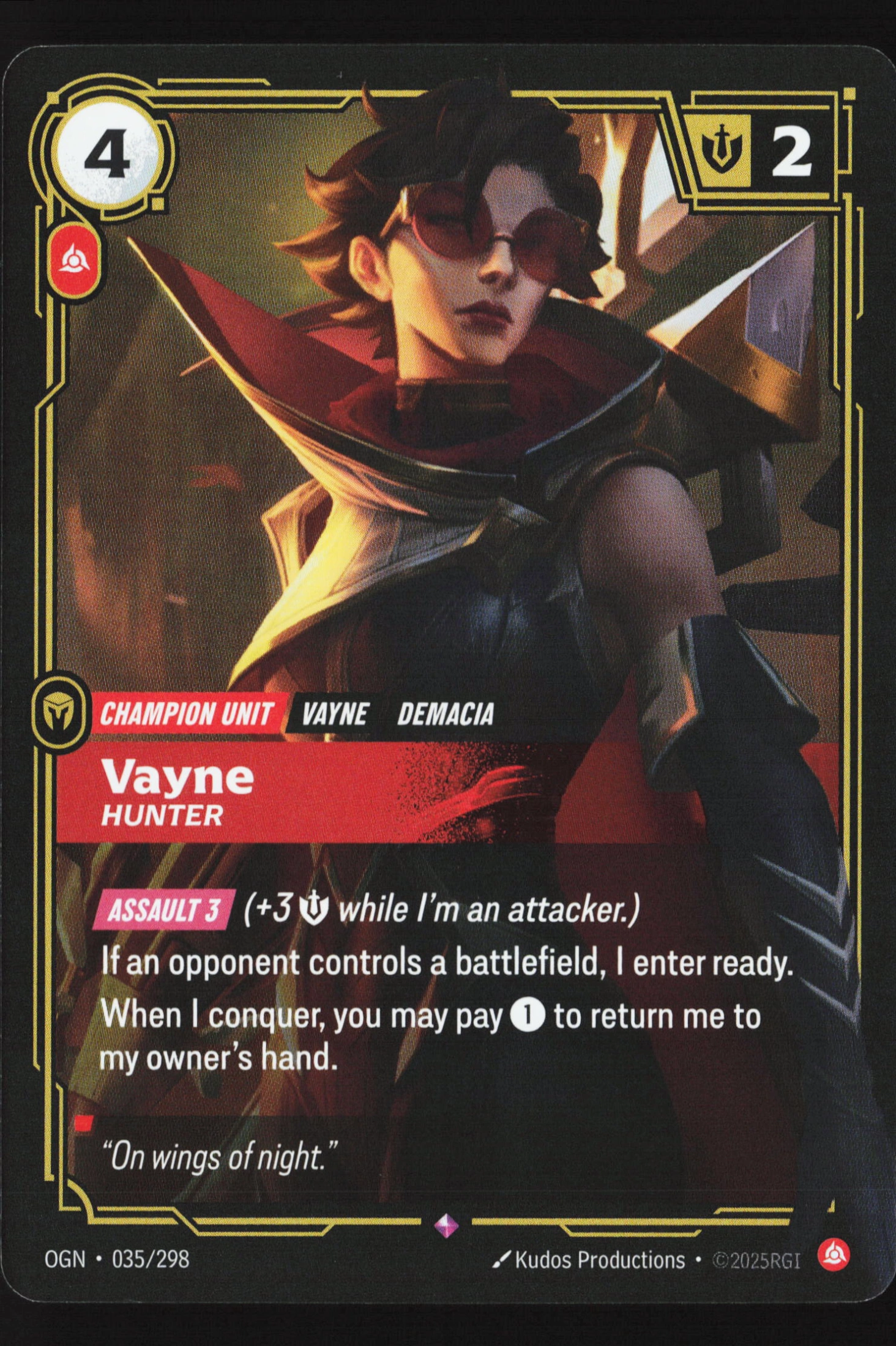 Vayne, Hunter (OGN 035) — Voorkant