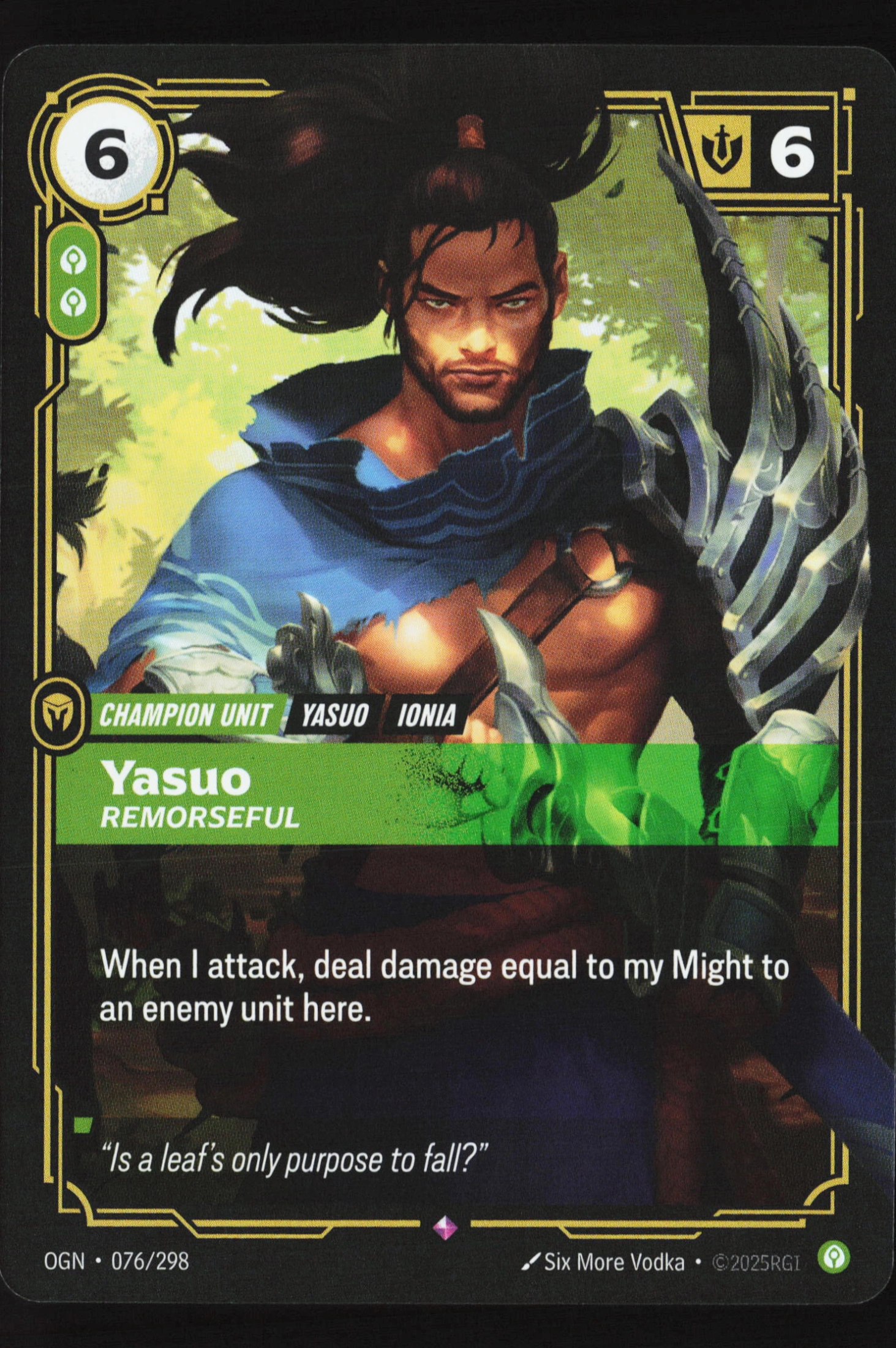 Yasuo, Remorseful (OGN 076) — Voorkant