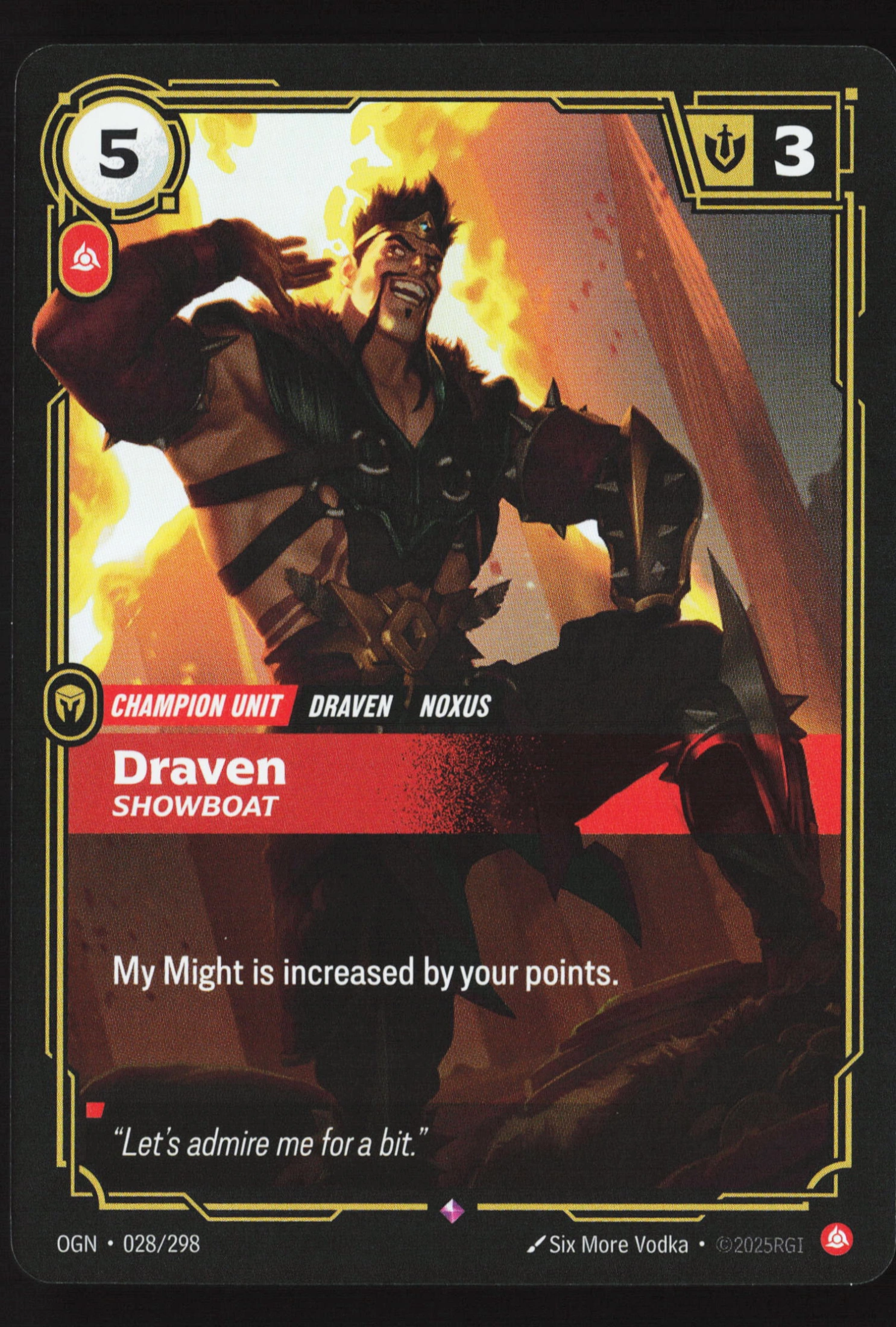 Draven, Showboat (OGN 028) — Voorkant