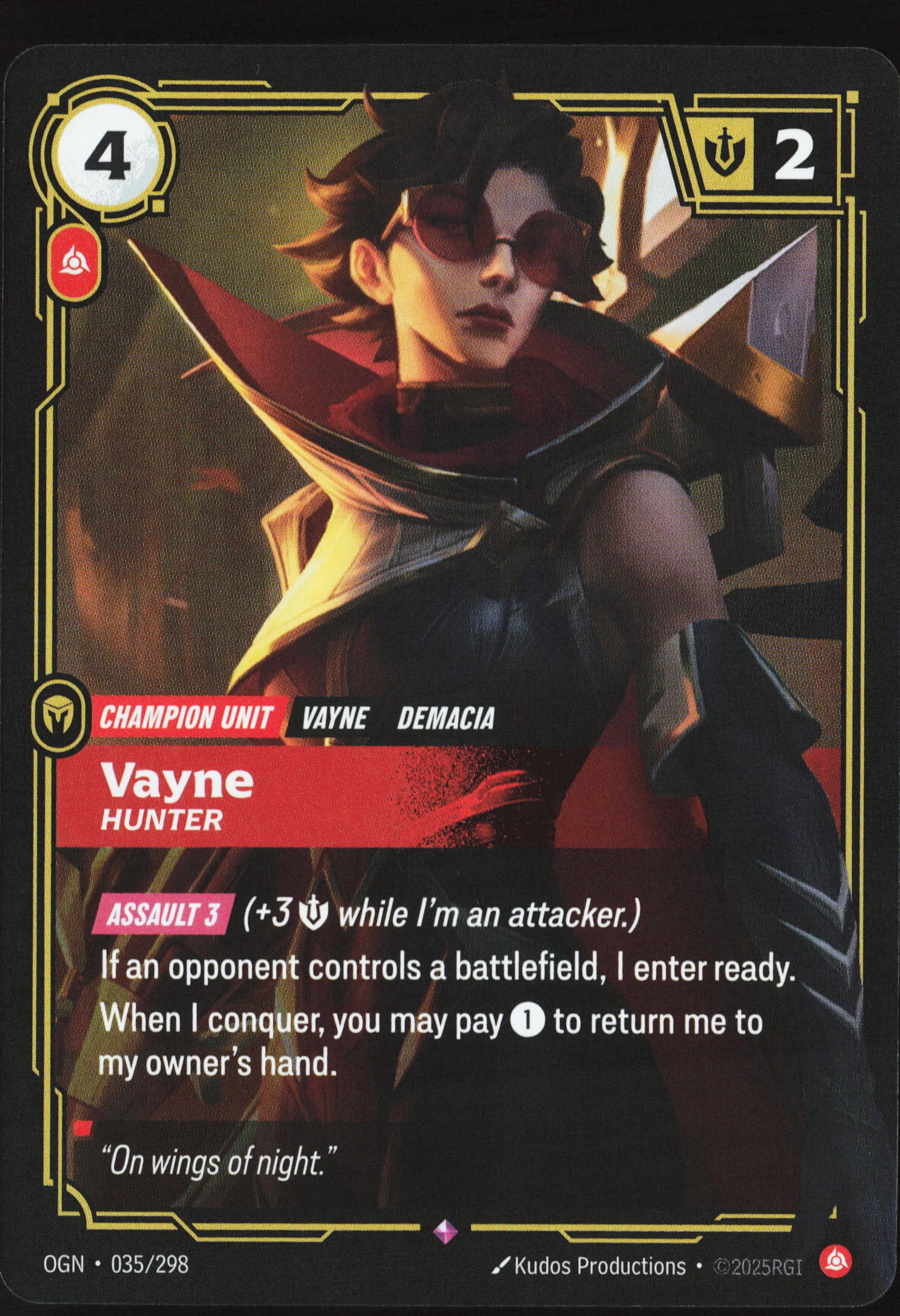 Vayne, Hunter (OGN 035) — Voorkant