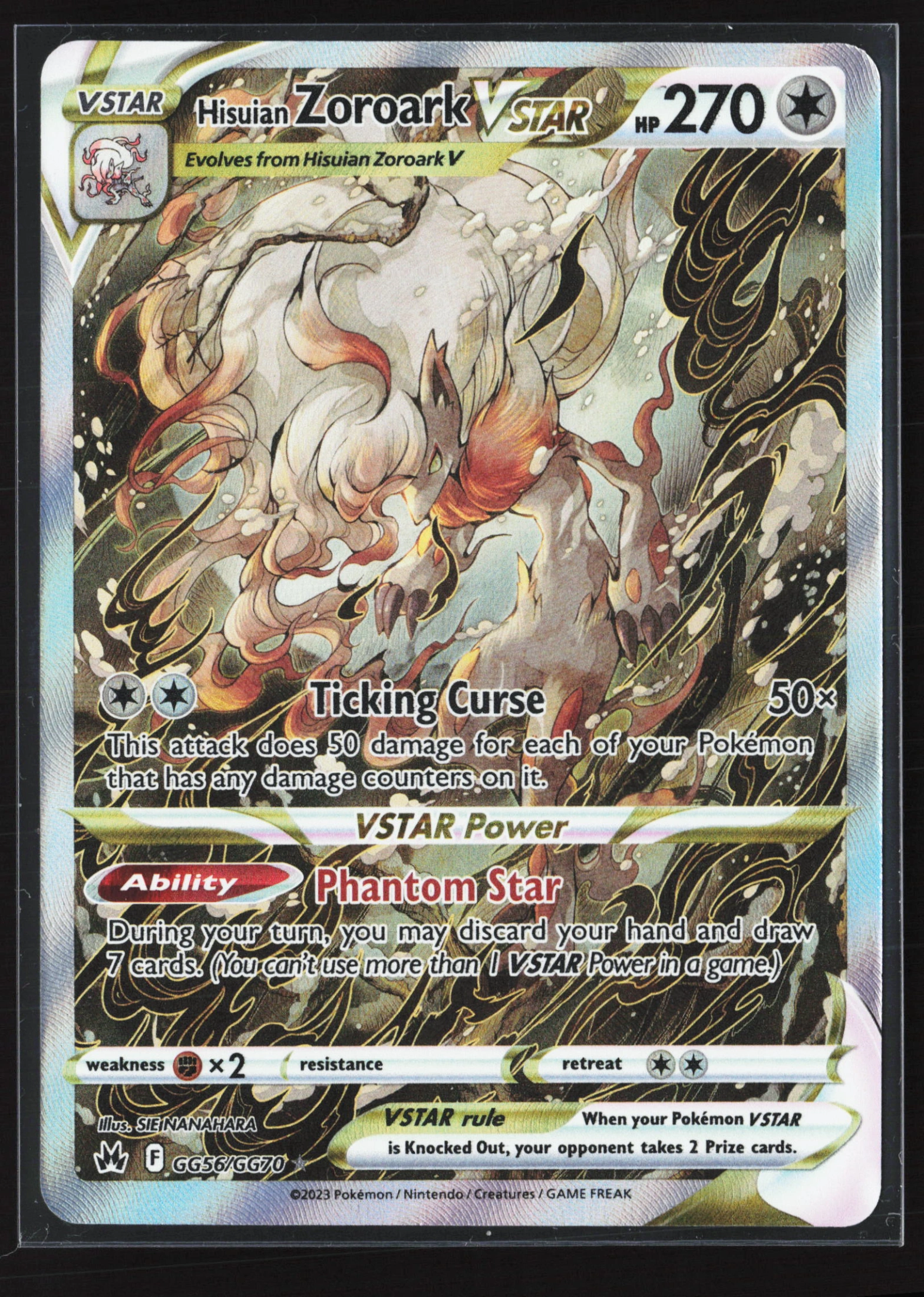 Hisuian Zoroark VSTAR (CRZ GG56) — Voorkant