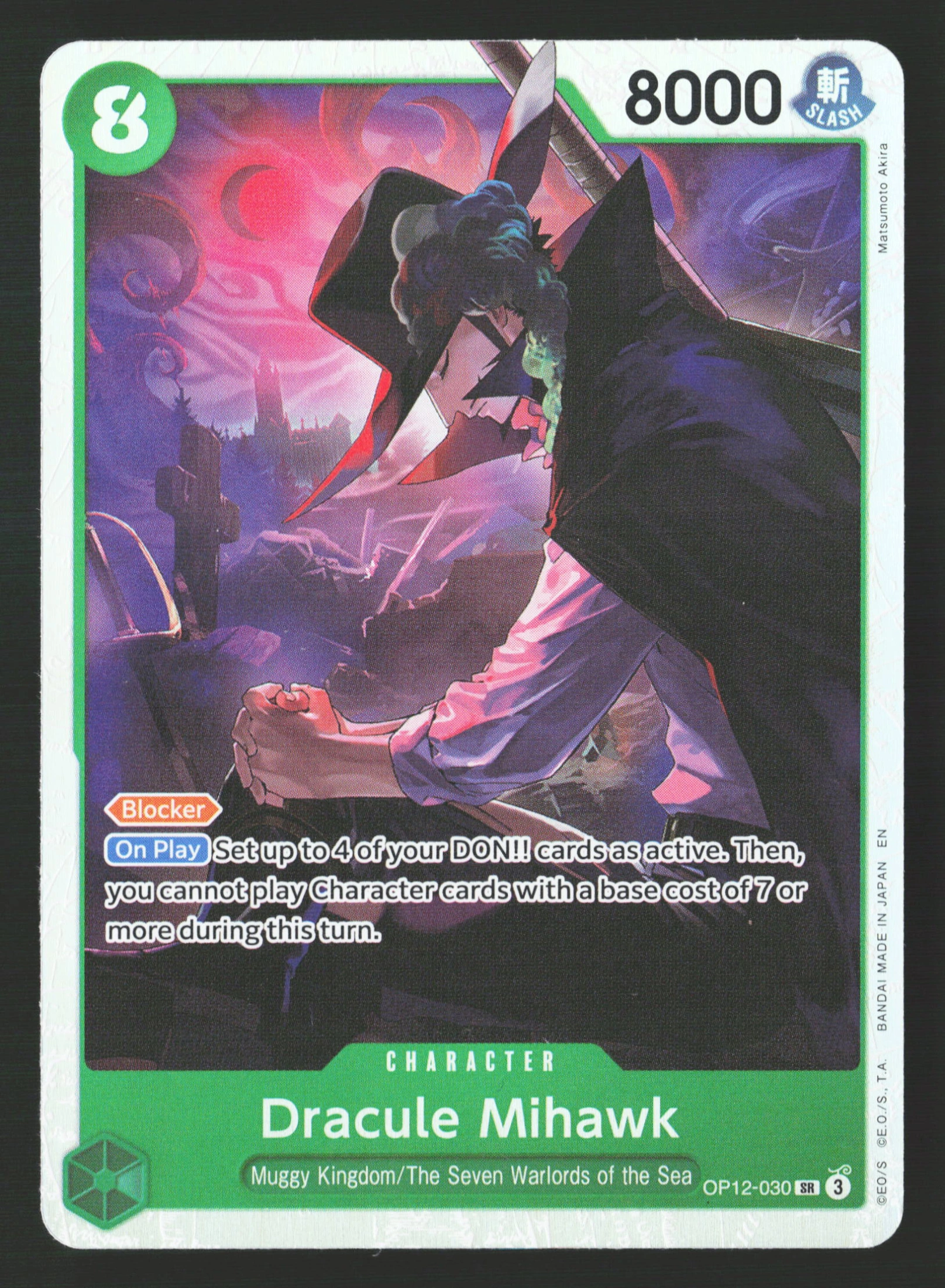 Dracule Mihawk (OP12-030) — Voorkant