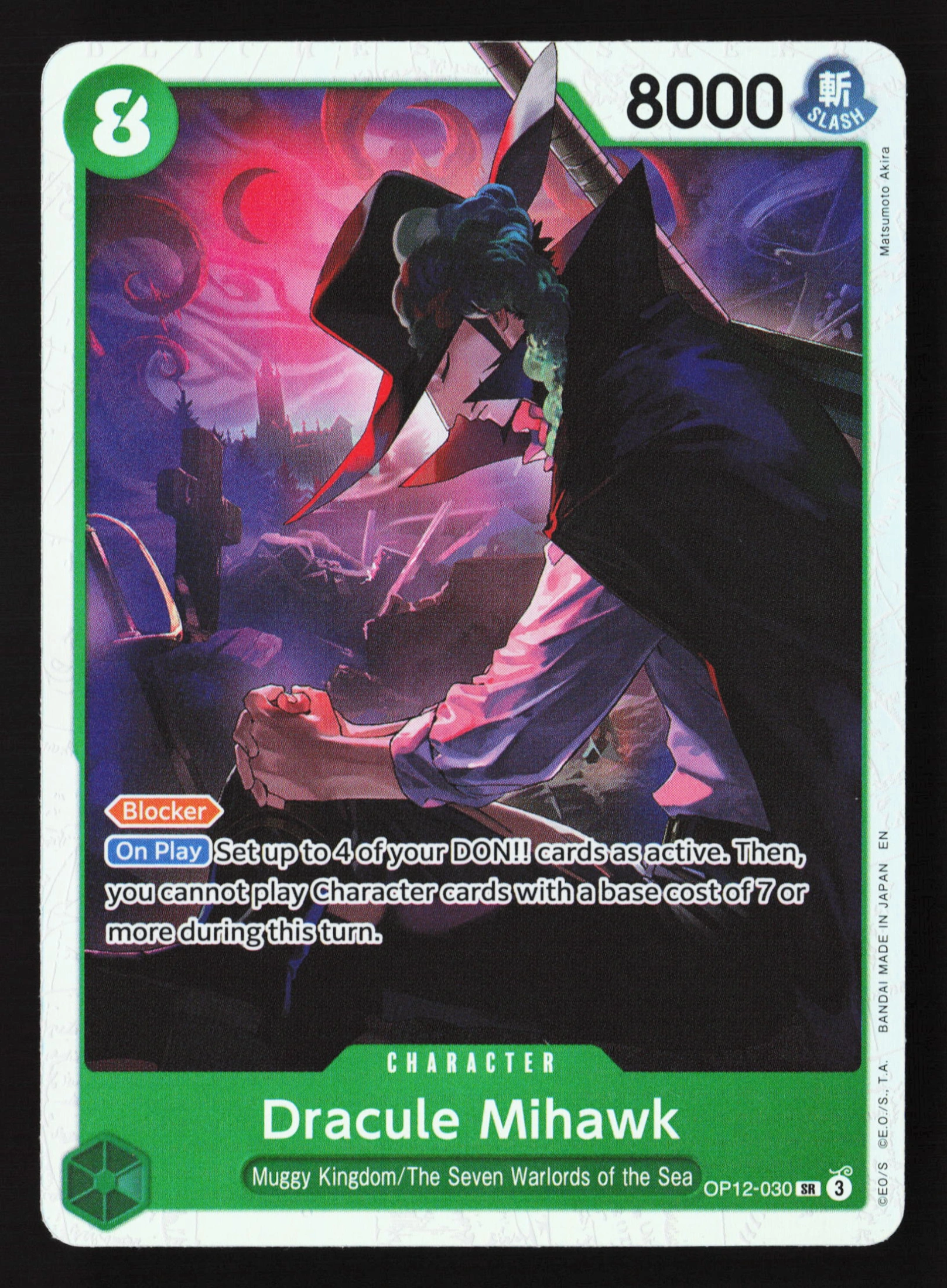 Dracule Mihawk (OP12-030) — Voorkant
