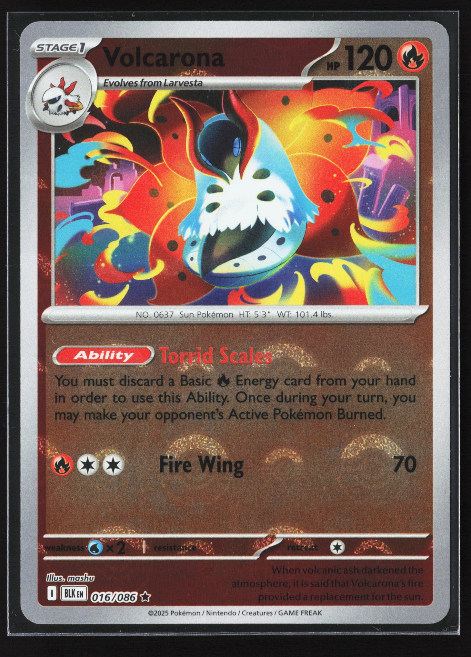 Volcarona (BLK 016) — Voorkant