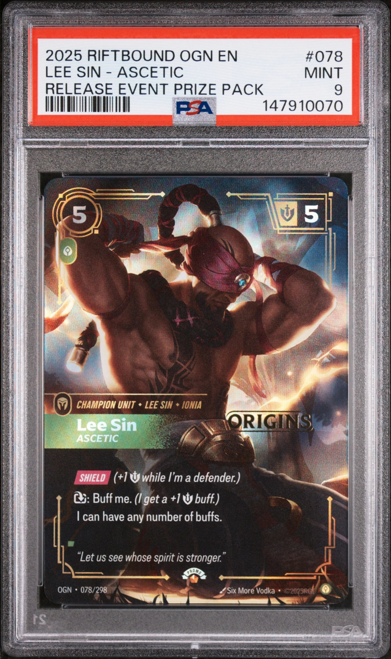 2025 RIFTBOUND: LEAGUE OF LEGENDS OGN-ORIGINS LEE SIN #078 — Voorkant