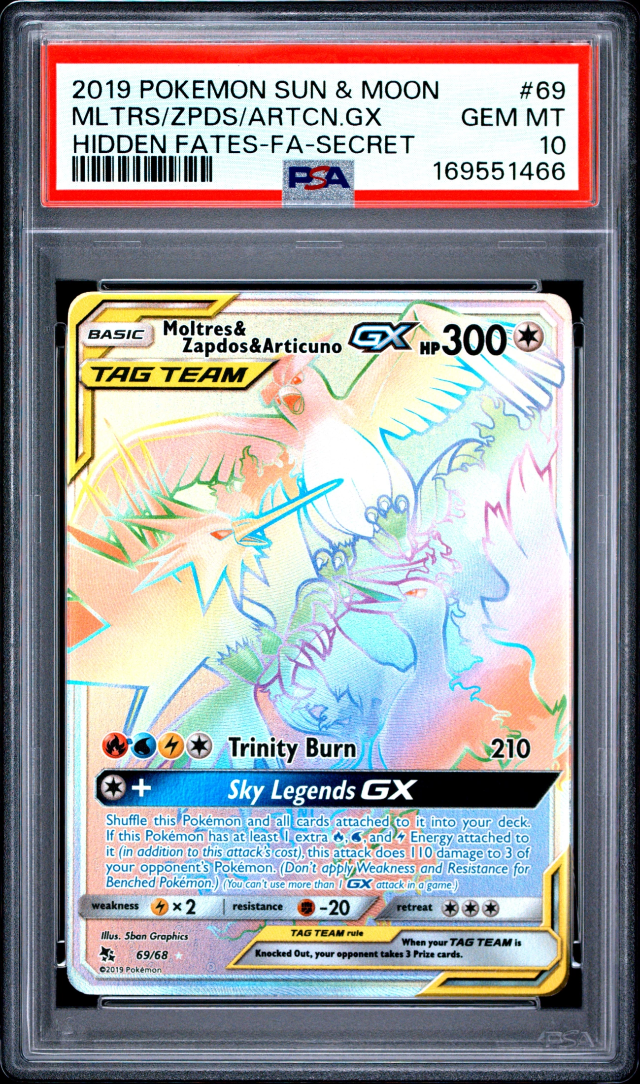 Moltres & Zapdos & Articuno-GX (HIF 069) — Voorkant