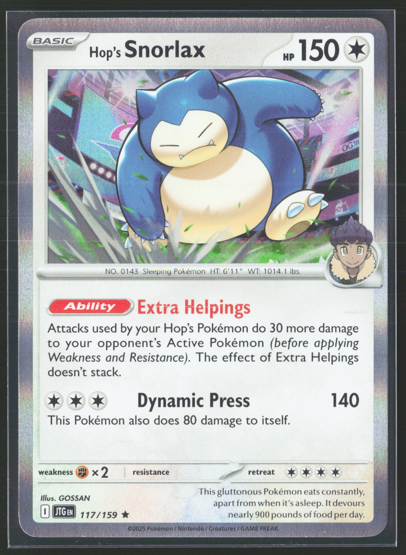 Hop's Snorlax (JTG 117) — Voorkant