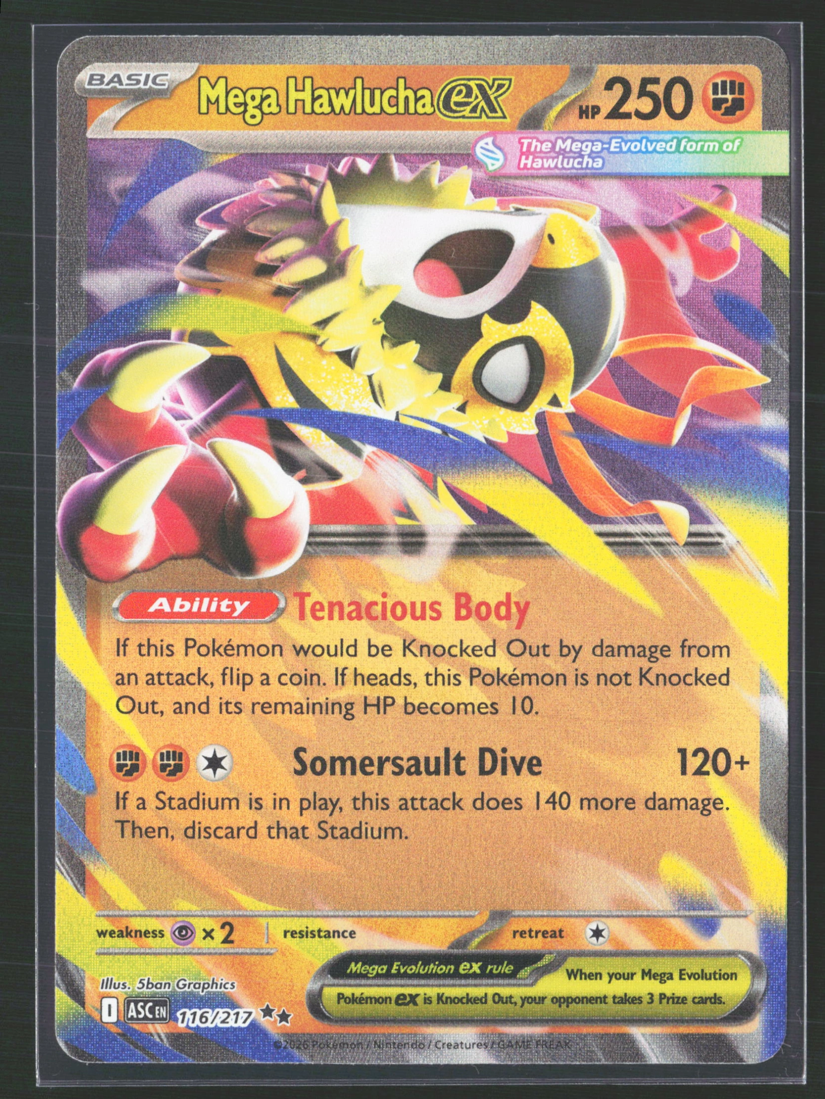 Mega Hawlucha ex (ASC 116) — Voorkant
