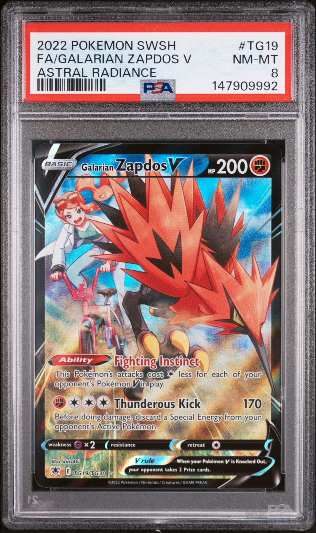 Galarian Zapdos V (ASR TG19) — Voorkant