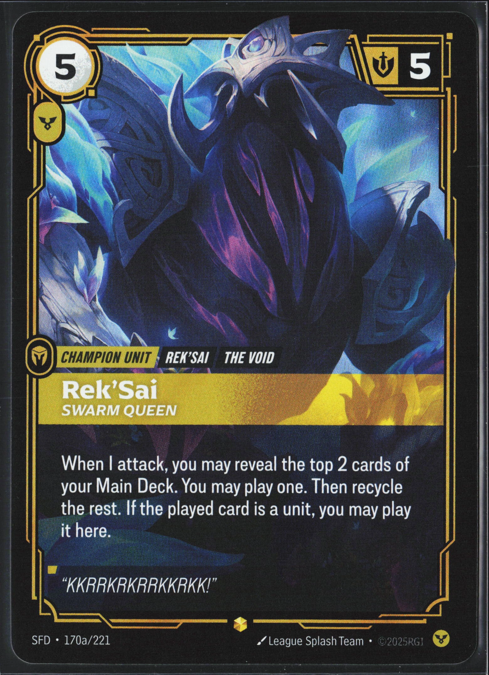 Rek'sai, Swarm Queen (SFD 170a) — Voorkant