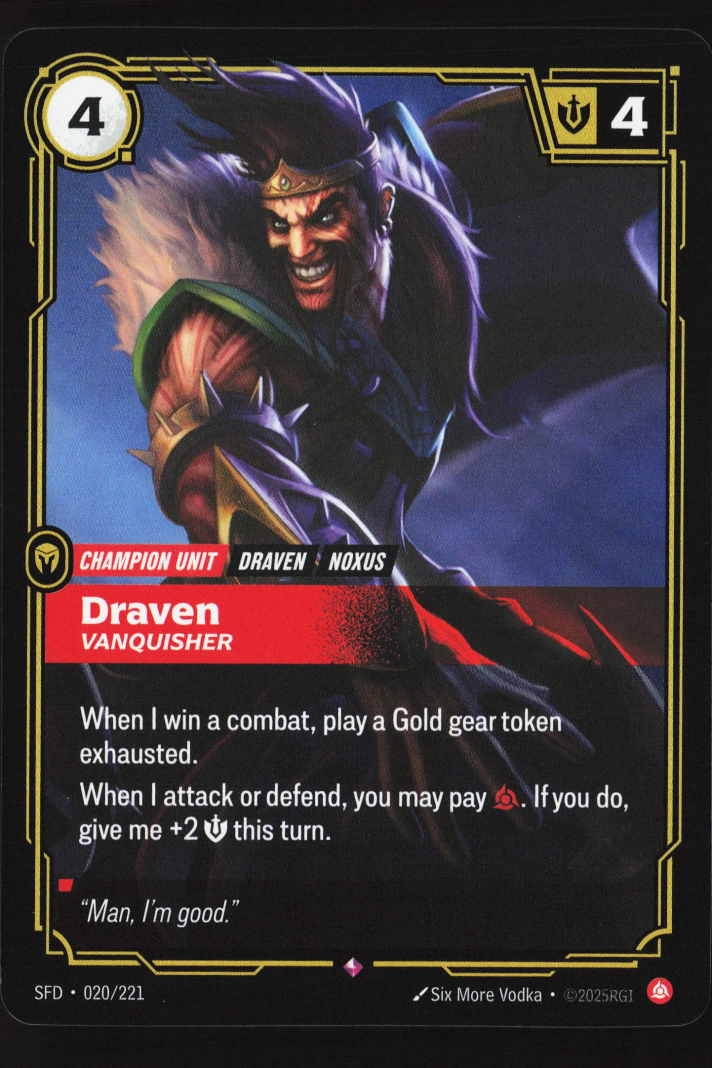 Draven, Vanquisher (SFD 020) — Voorkant