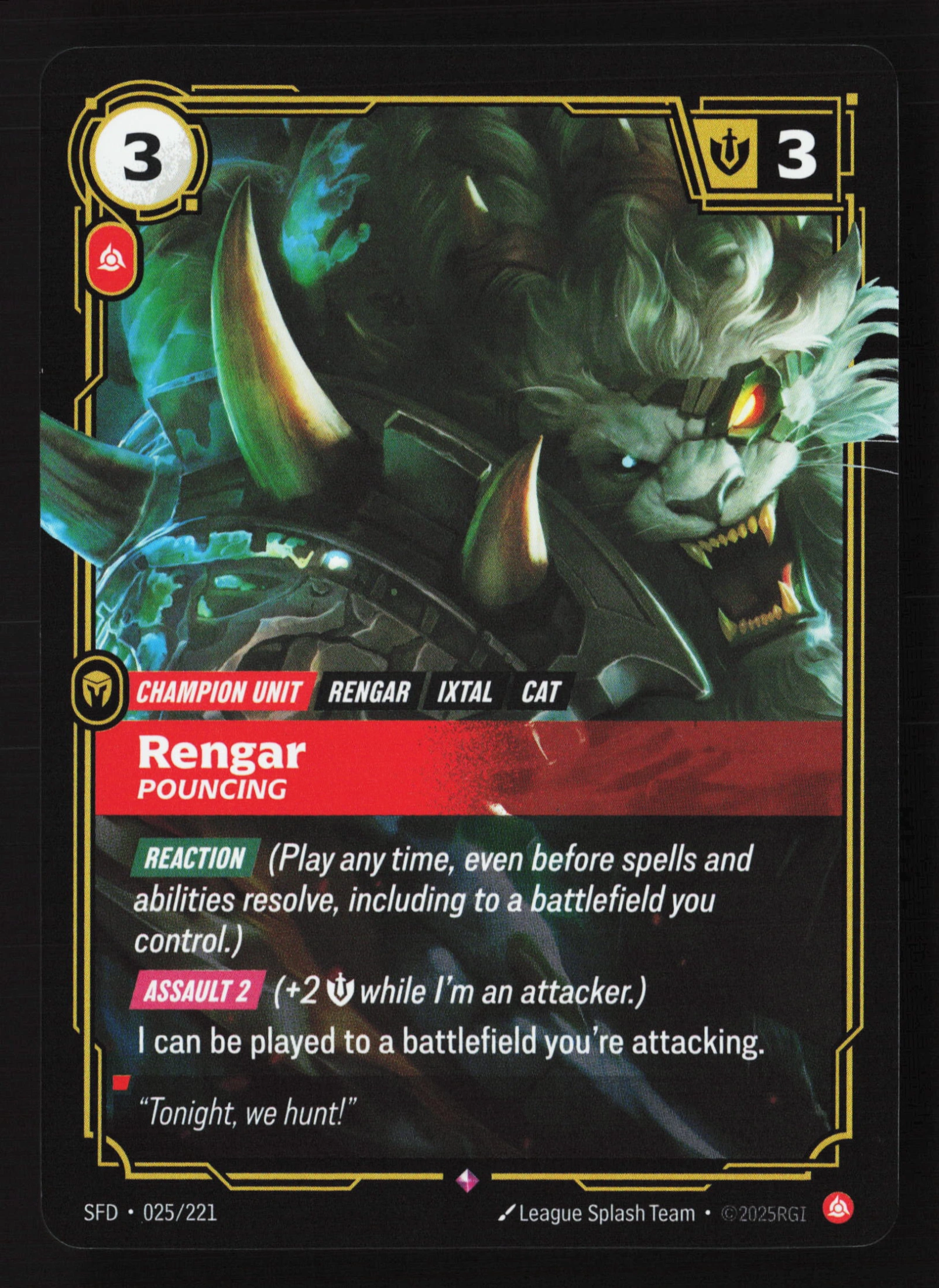 Rengar, Pouncing (SFD 025) — Voorkant