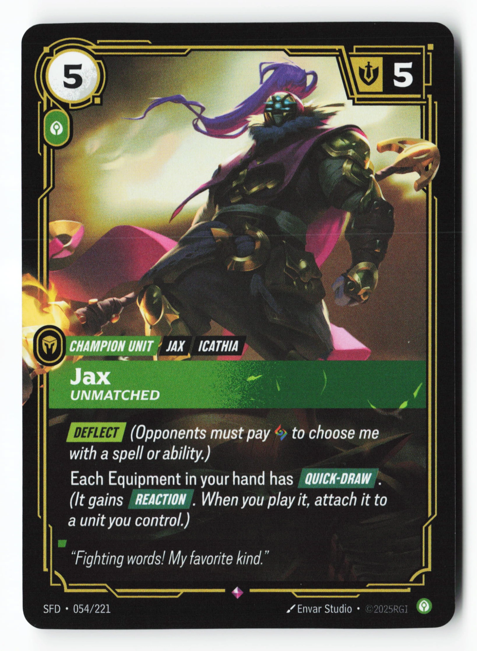 Jax, Unmatched (SFD 054) — Voorkant