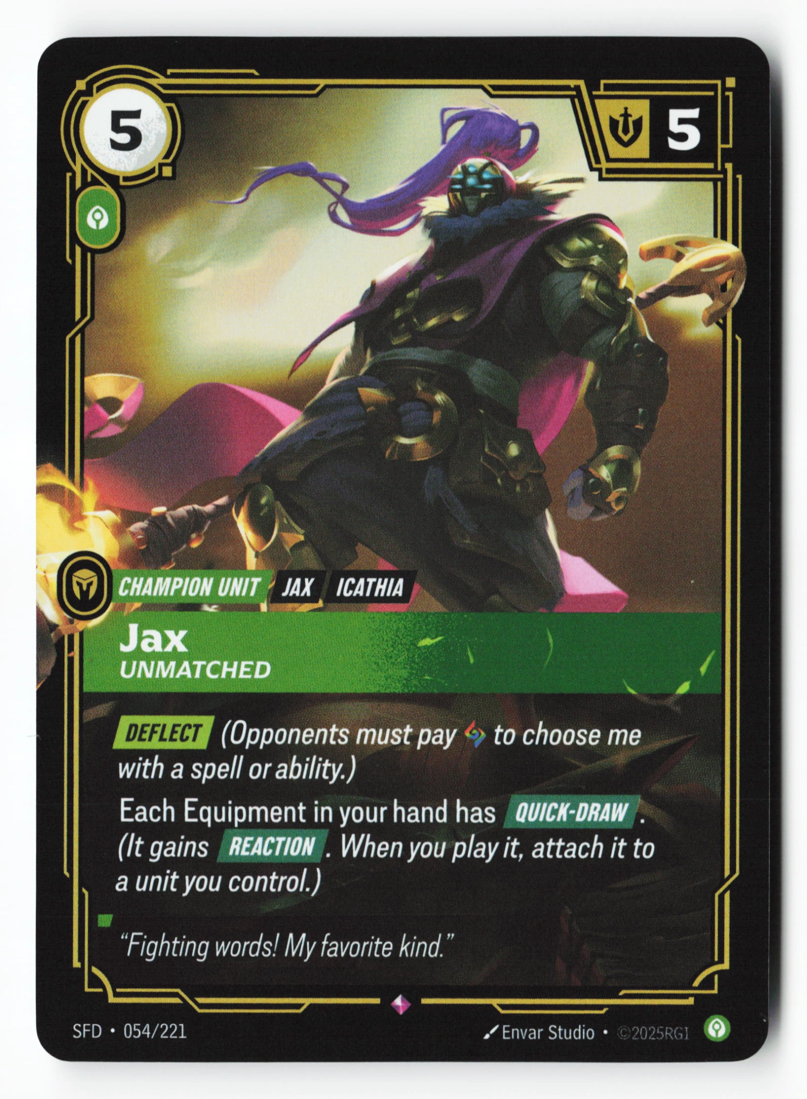 Jax, Unmatched (SFD 054) — Voorkant