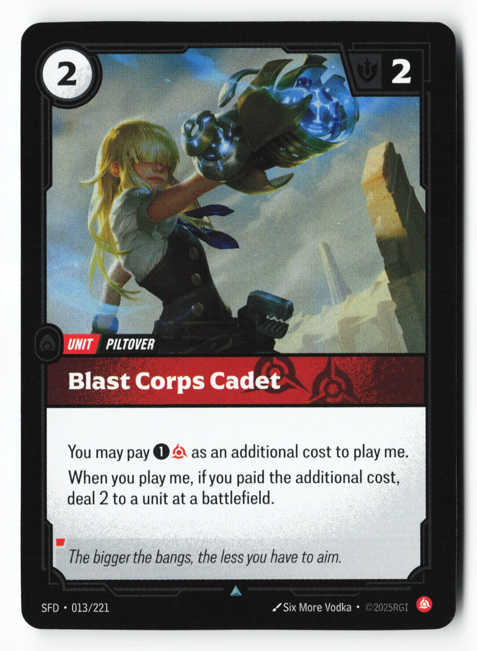 Blast Corps Cadet (SFD 013) — Voorkant