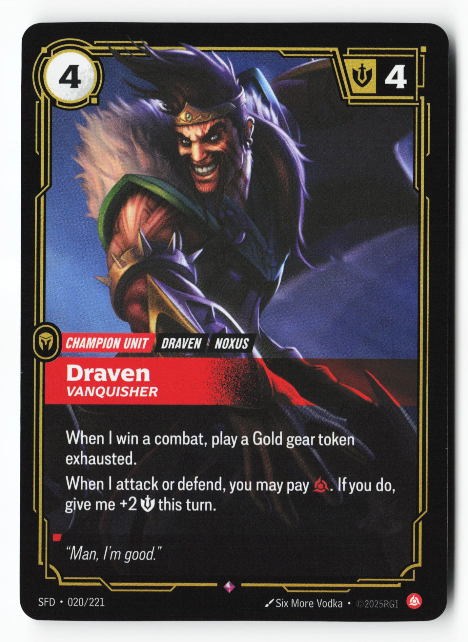 Draven, Vanquisher (SFD 020) — Voorkant