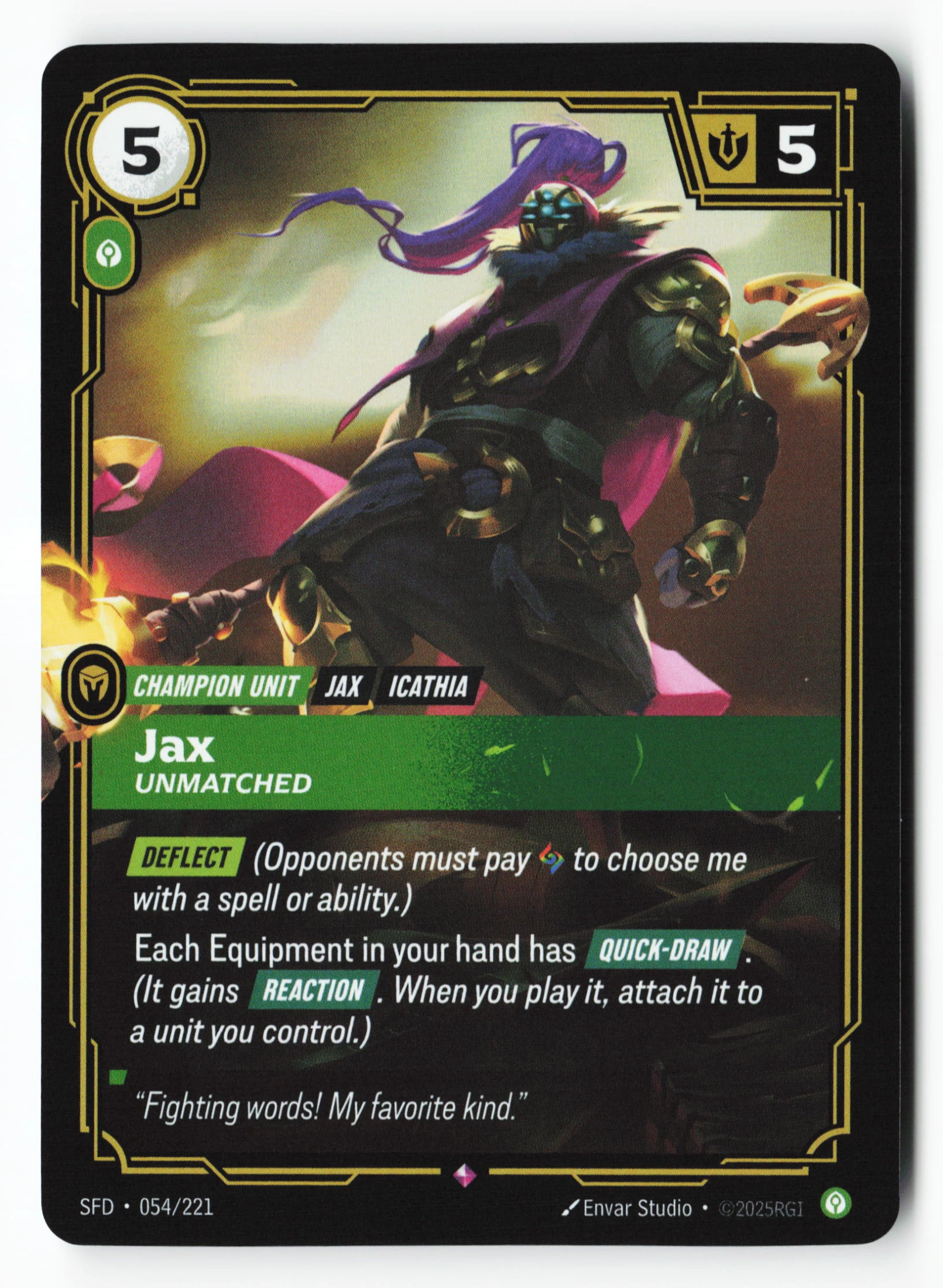 Jax, Unmatched (SFD 054) — Voorkant