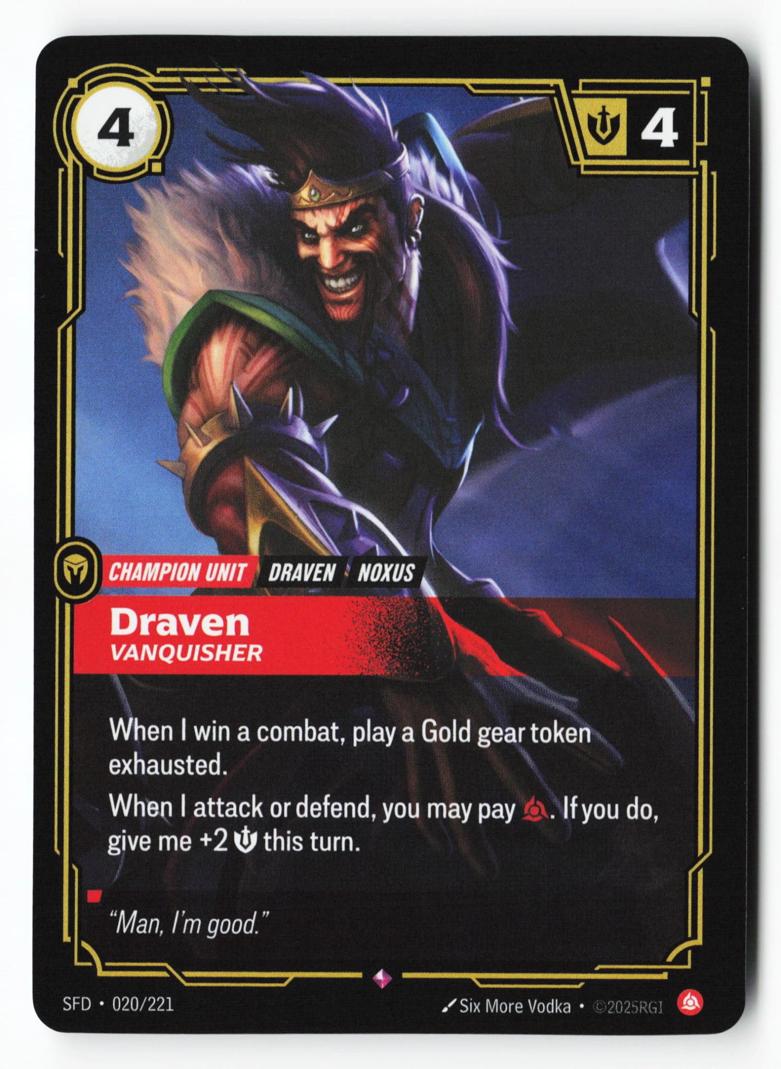 Draven, Vanquisher (SFD 020) — Voorkant
