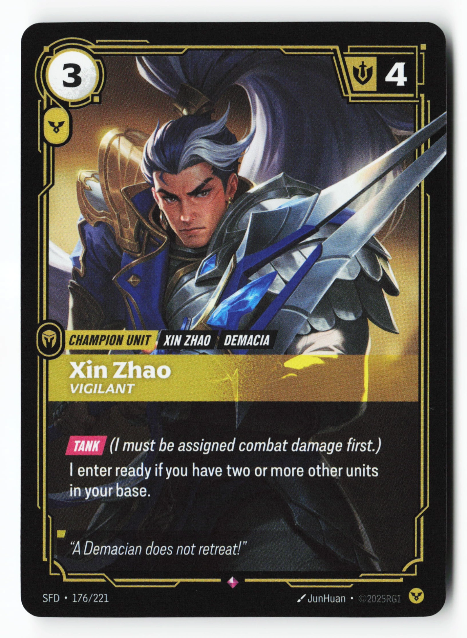 Xin Zhao, Vigilant (SFD 176) — Voorkant