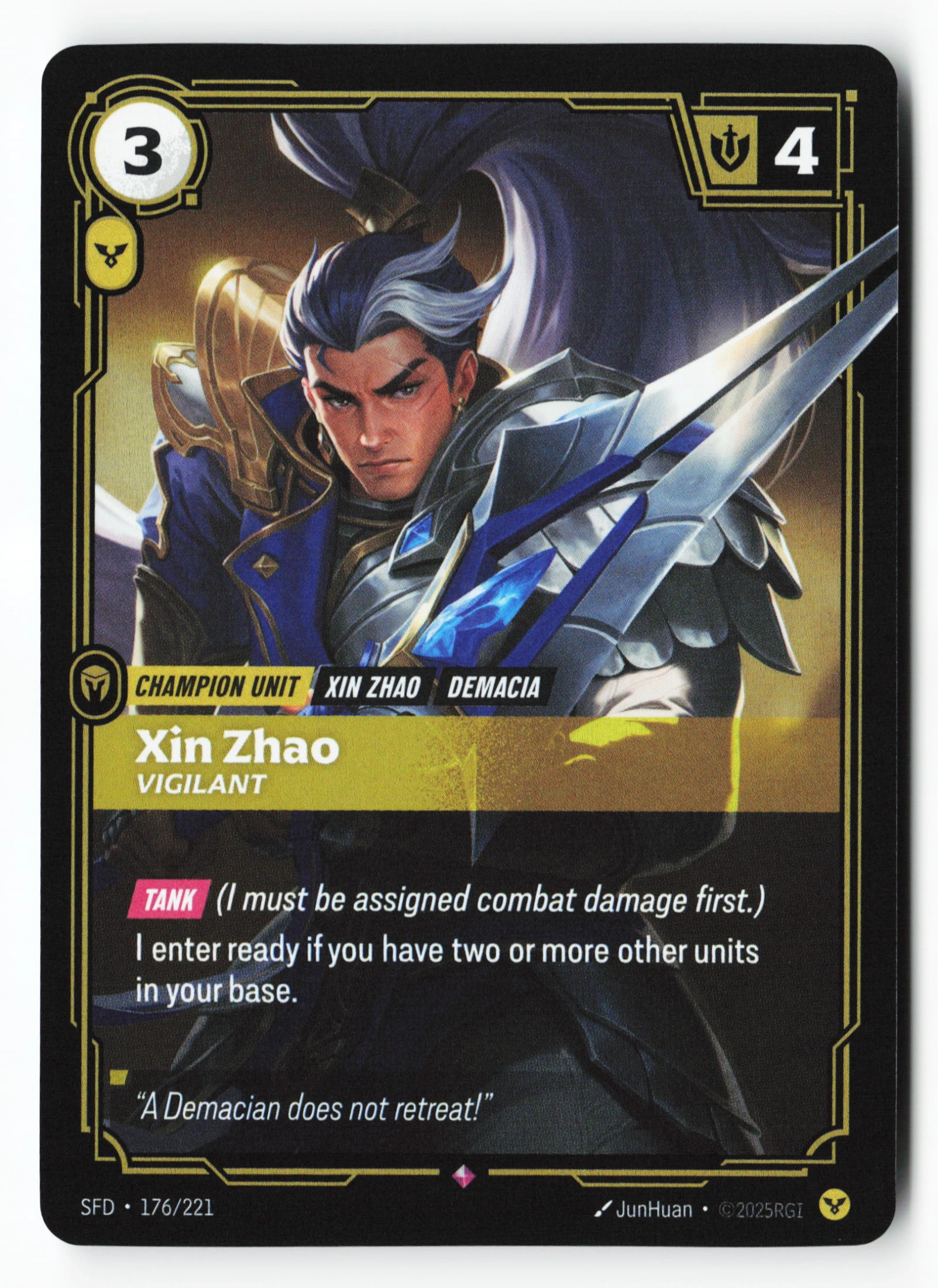 Xin Zhao, Vigilant (SFD 176) — Voorkant