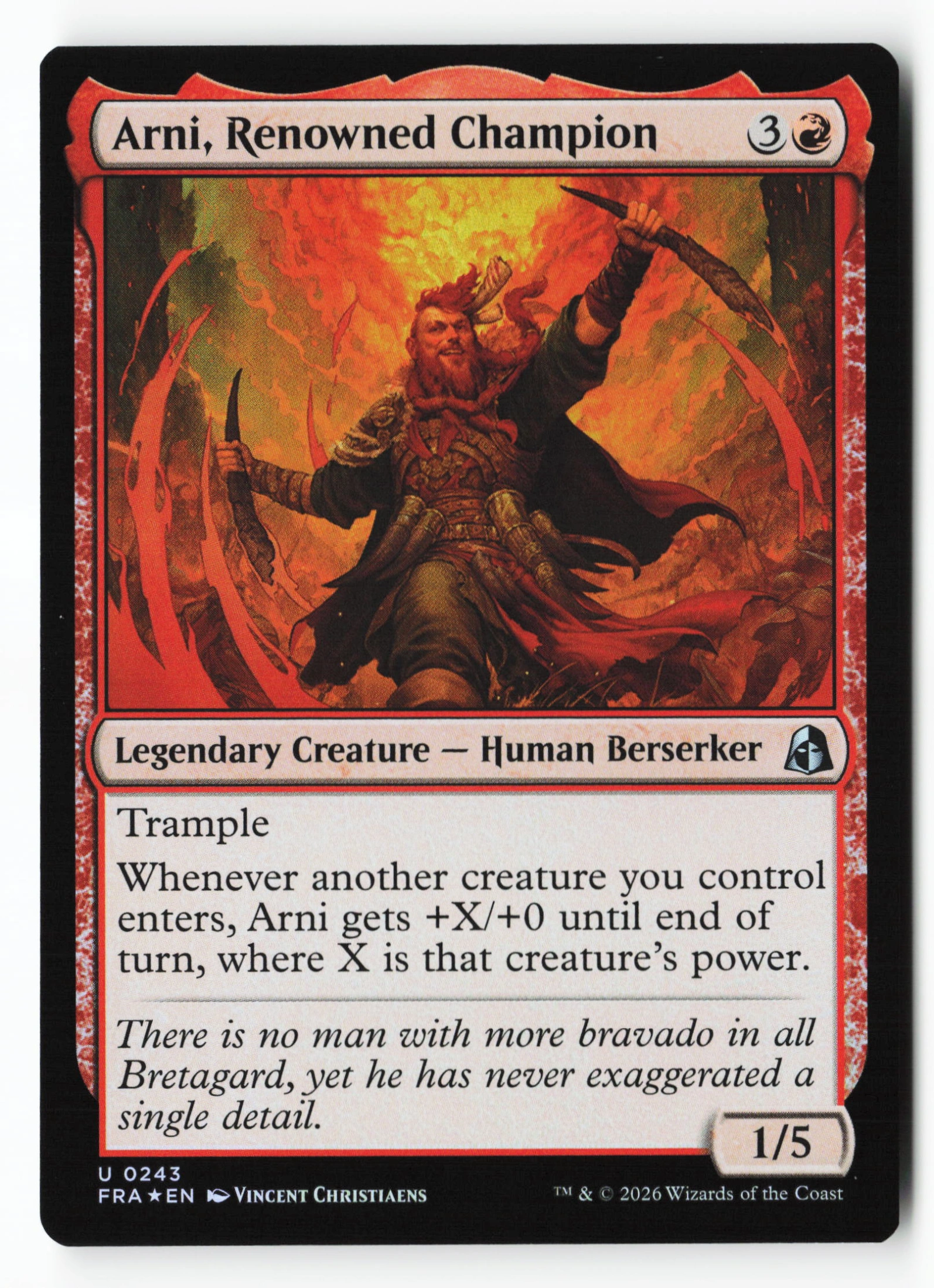 Arni, Renowned Champion (FRA 243) — Voorkant