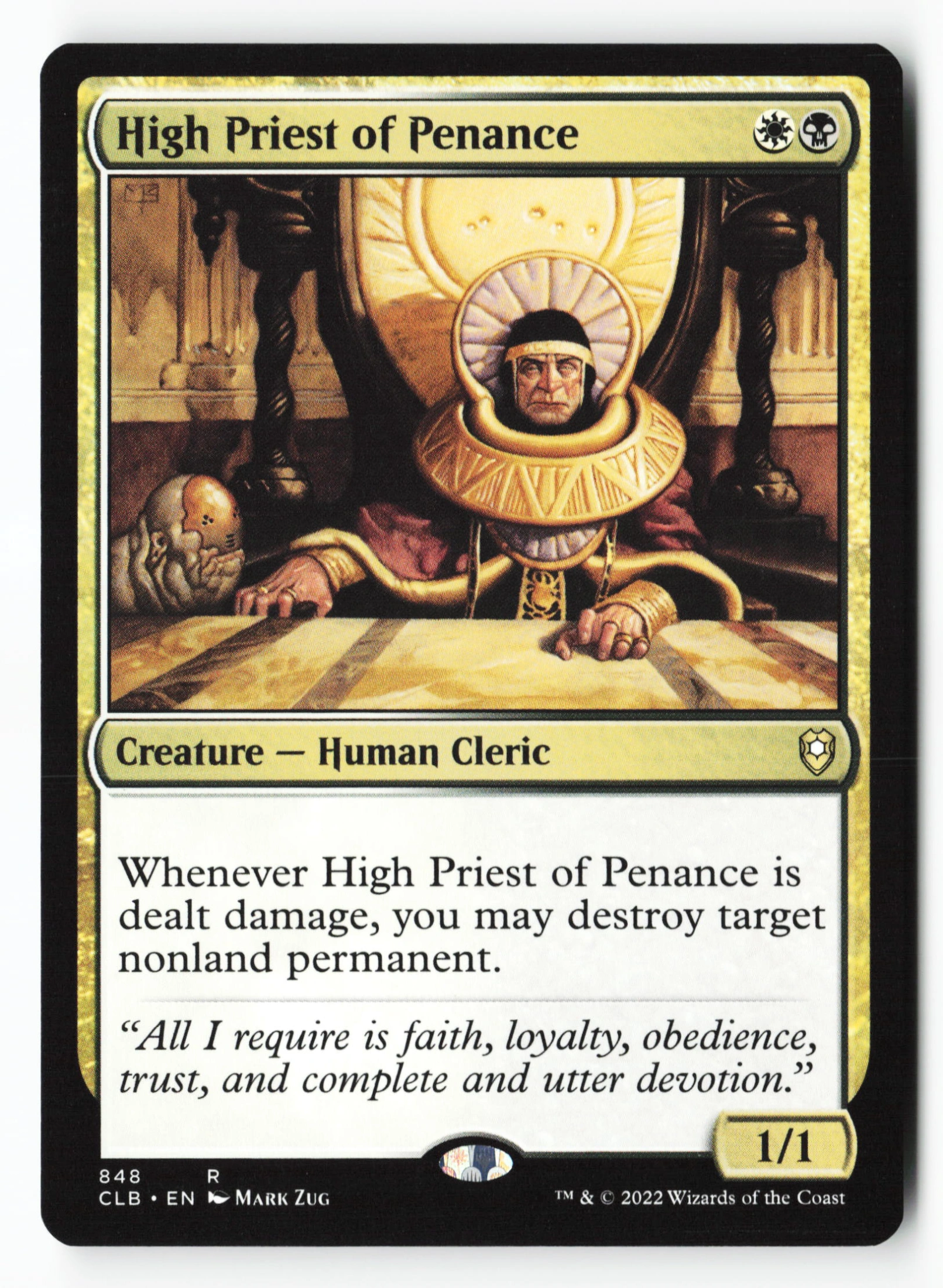 High Priest of Penance (CLB 848) — Voorkant