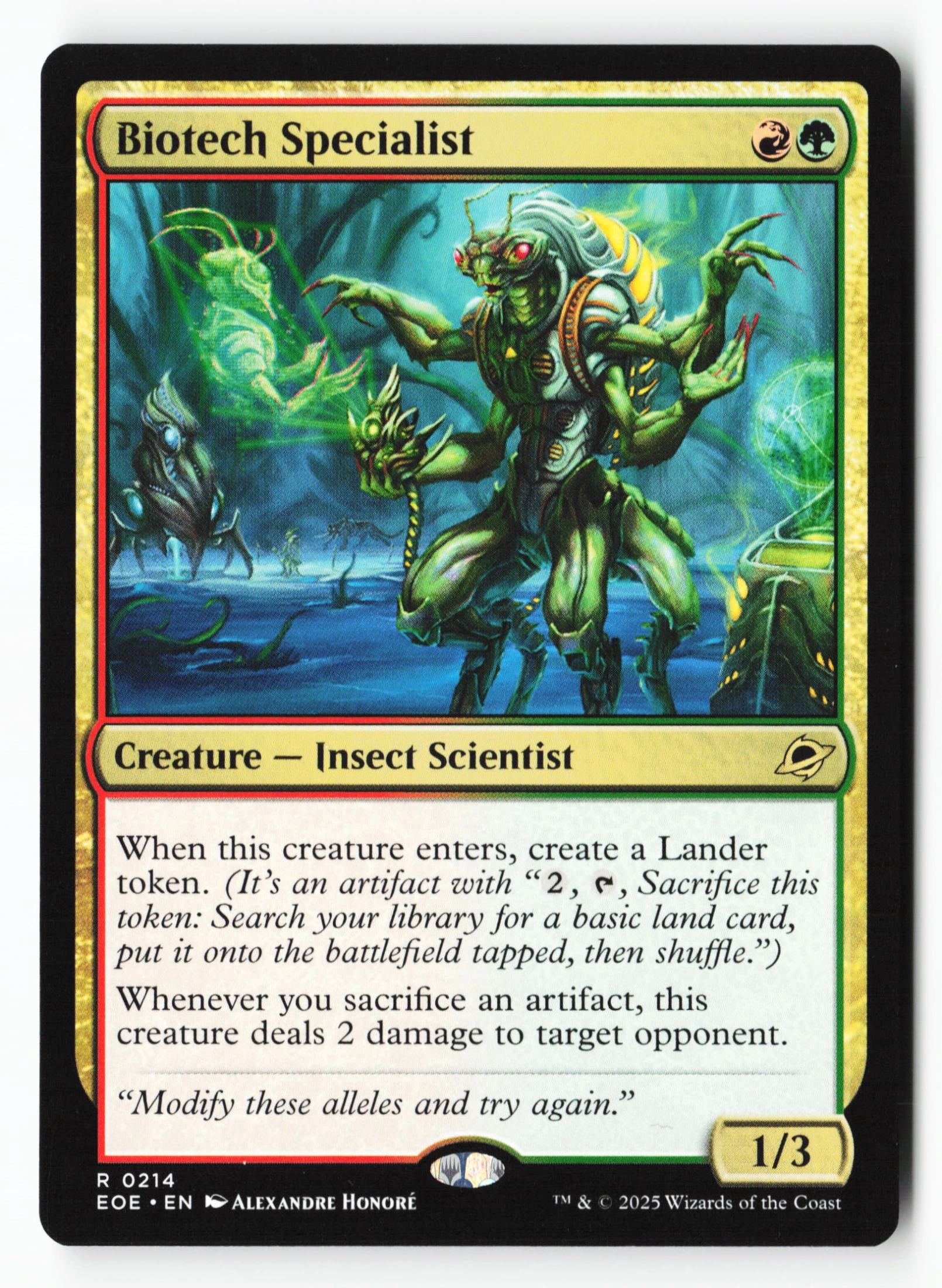 Biotech Specialist (EOE 214) — Voorkant