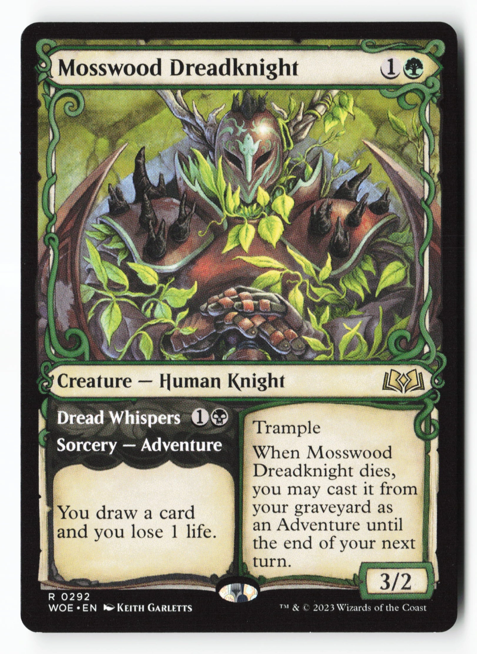 Mosswood Dreadknight // Dread Whispers (WOE 292) — Voorkant