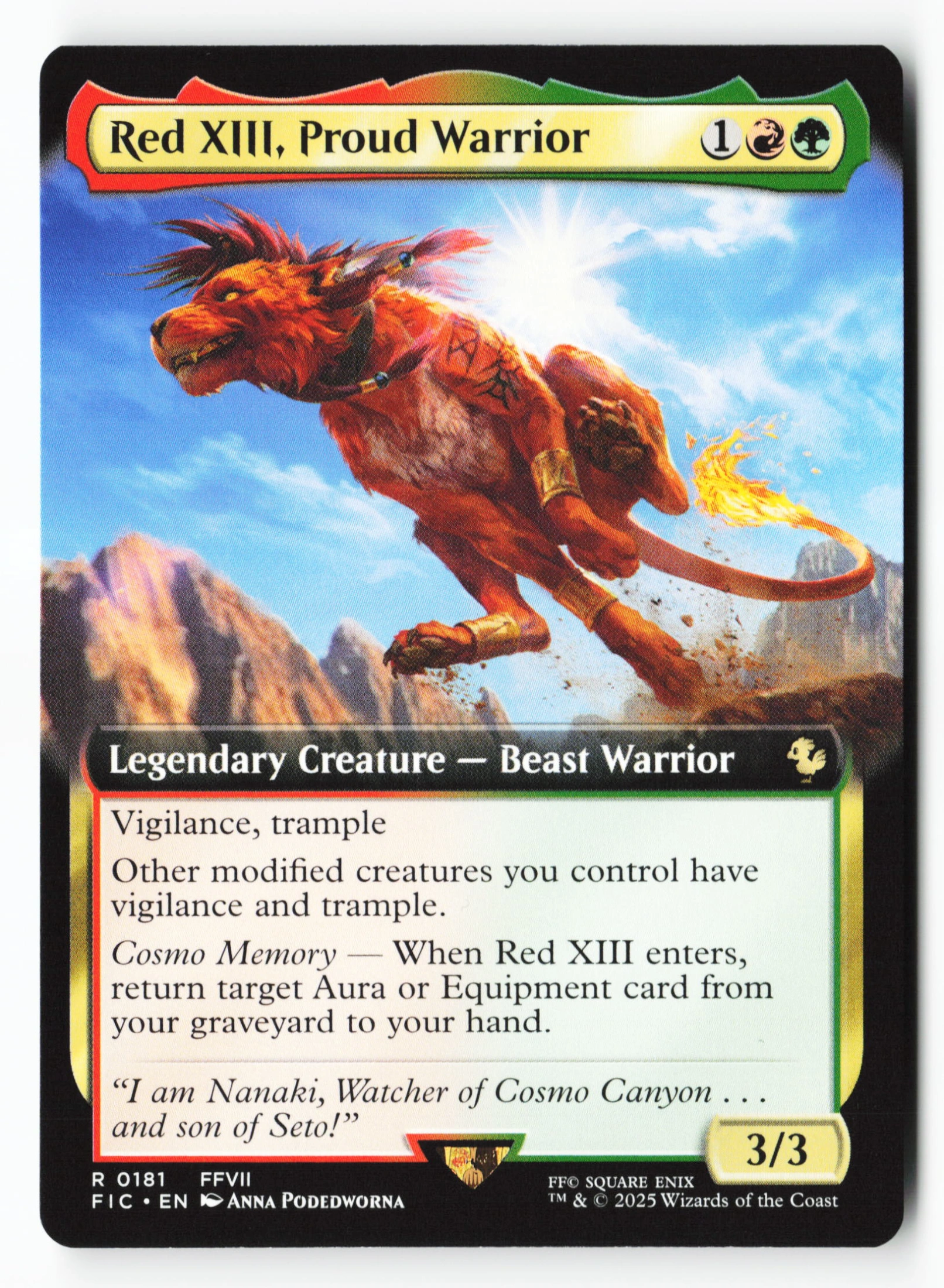 Red XIII, Proud Warrior (FIC 181) — Voorkant
