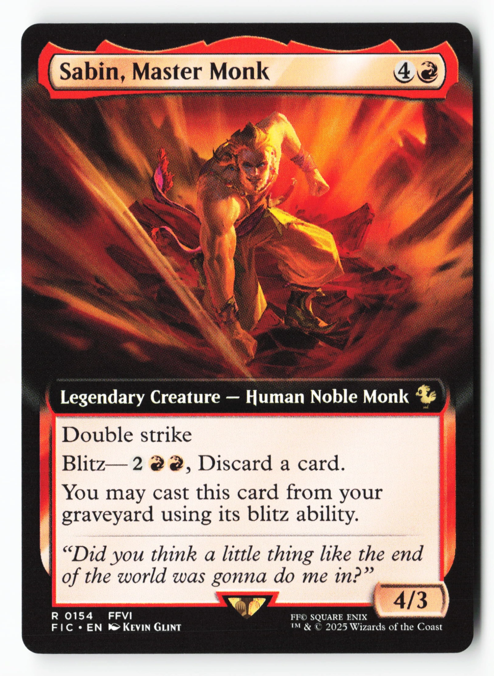 Sabin, Master Monk (FIC 154) — Voorkant