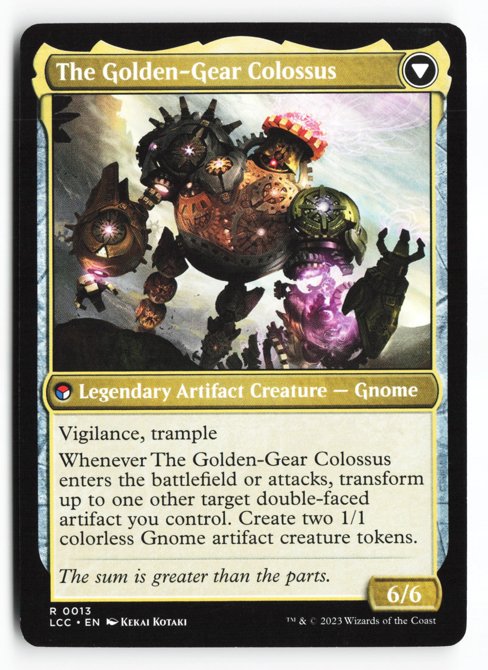 Tetzin, Gnome Champion // The Golden-Gear Colossus (LCC 013) — Achterkant