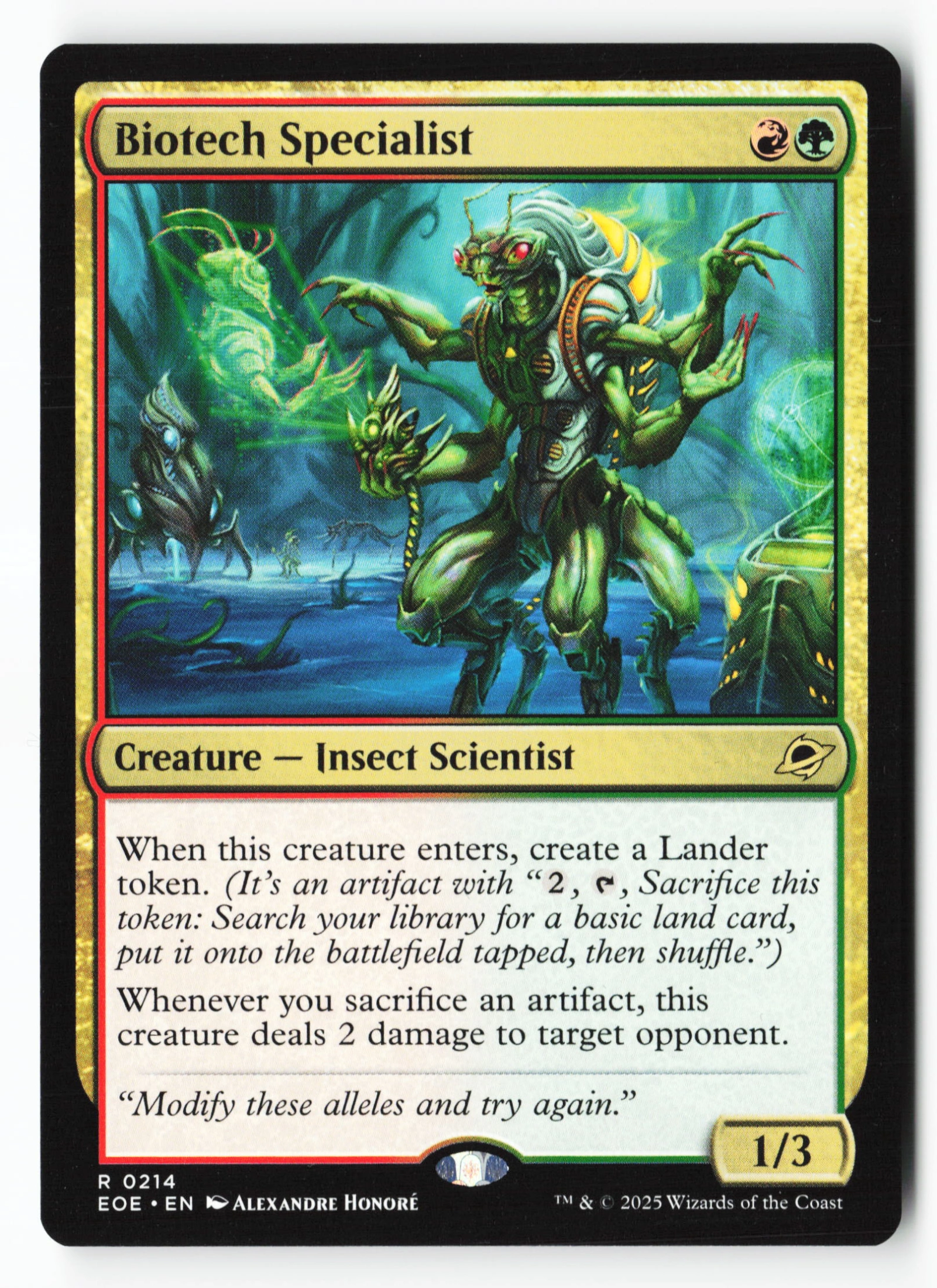 Biotech Specialist (EOE 214) — Voorkant