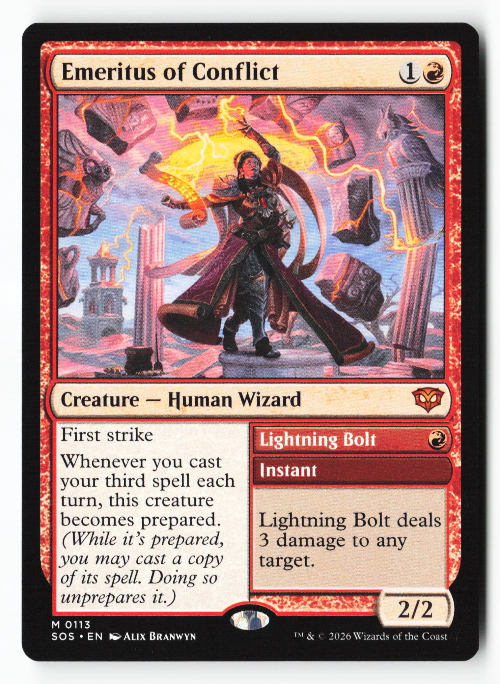 Emeritus of Conflict // Lightning Bolt (SOS 113) — Voorkant