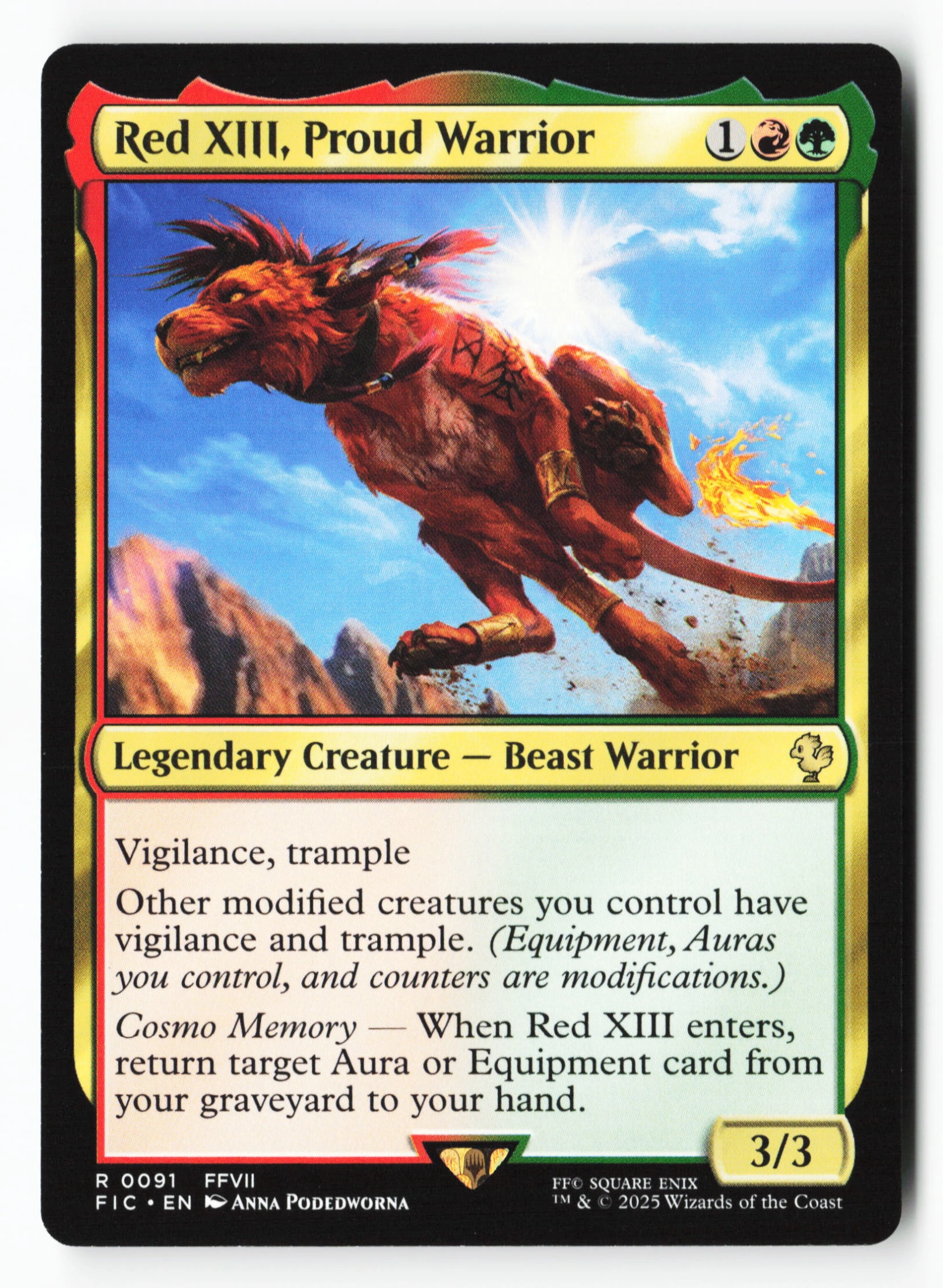Red XIII, Proud Warrior (FIC 091) — Voorkant
