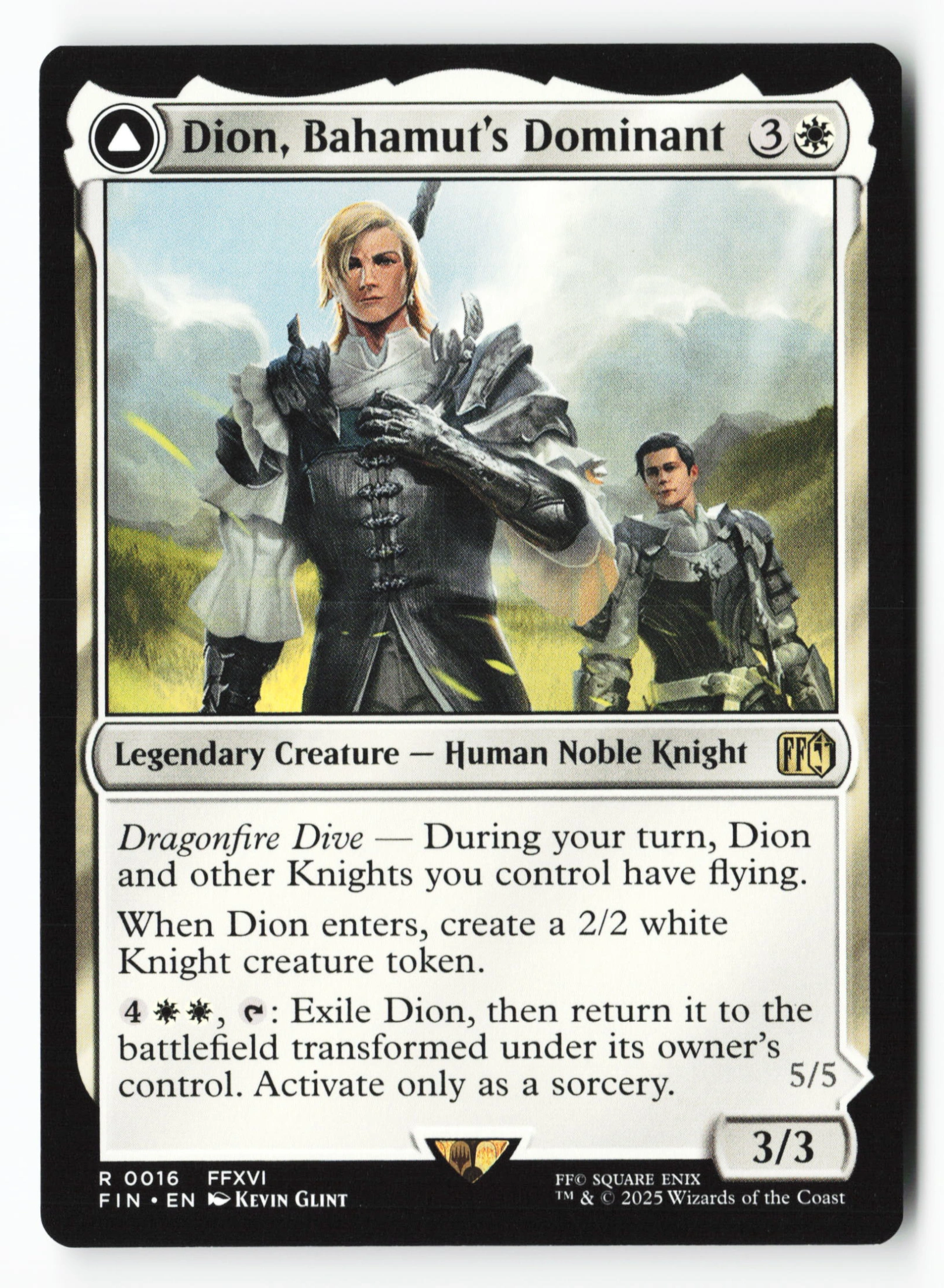Dion, Bahamut's Dominant // Bahamut, Warden of Light (FIN 016) — Voorkant