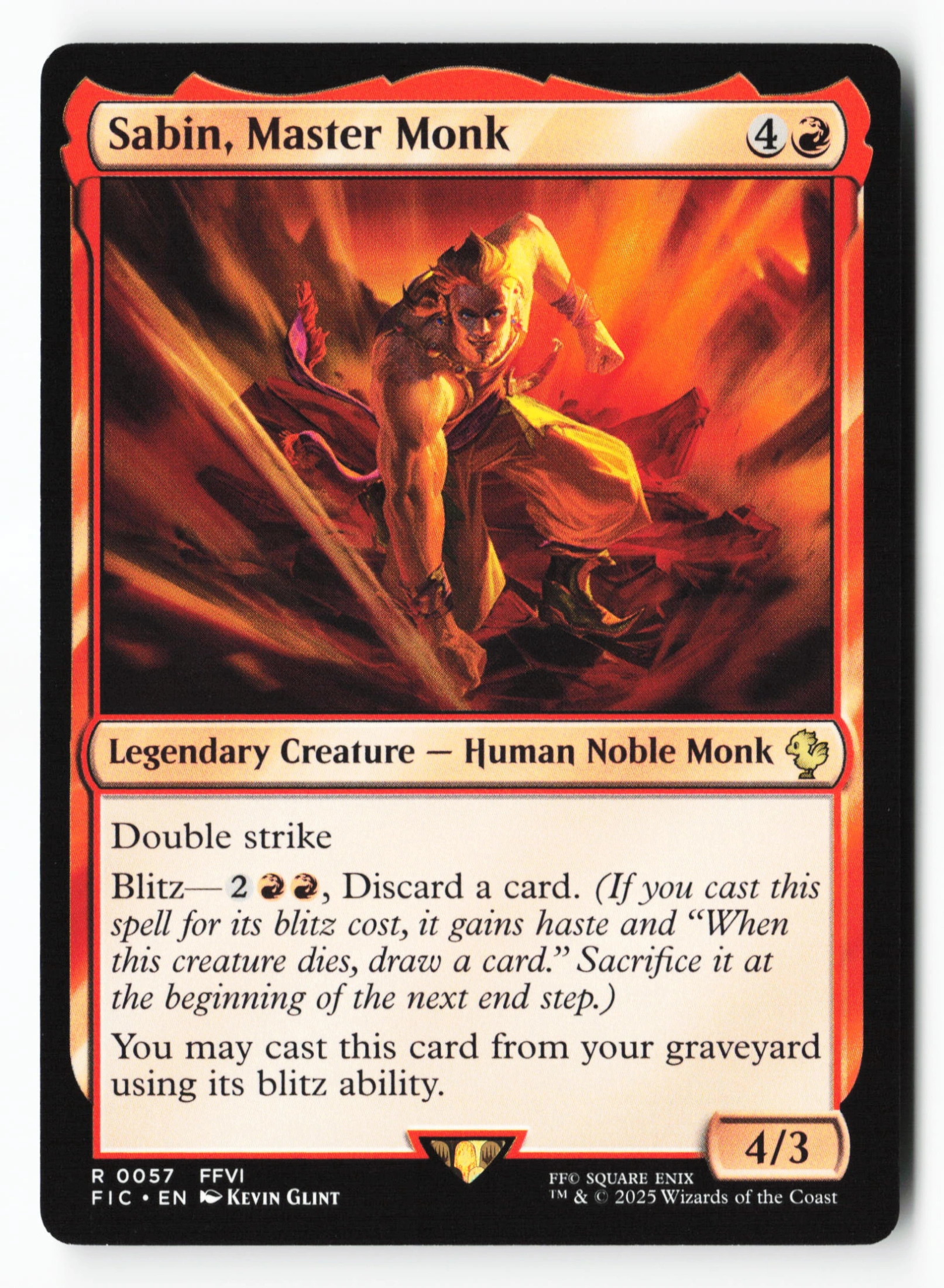 Sabin, Master Monk (FIC 057) — Voorkant