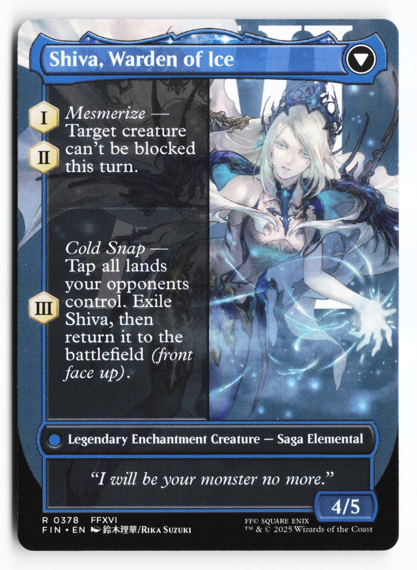 Jill, Shiva's Dominant // Shiva, Warden of Ice (FIN 378) — Achterkant