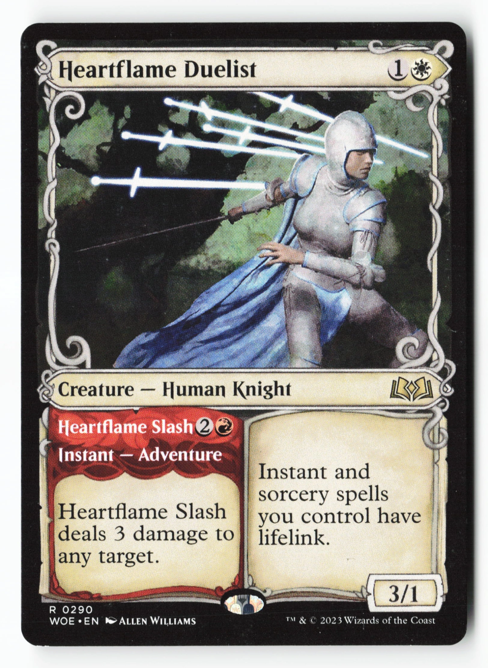 Heartflame Duelist // Heartflame Slash (WOE 290) — Voorkant