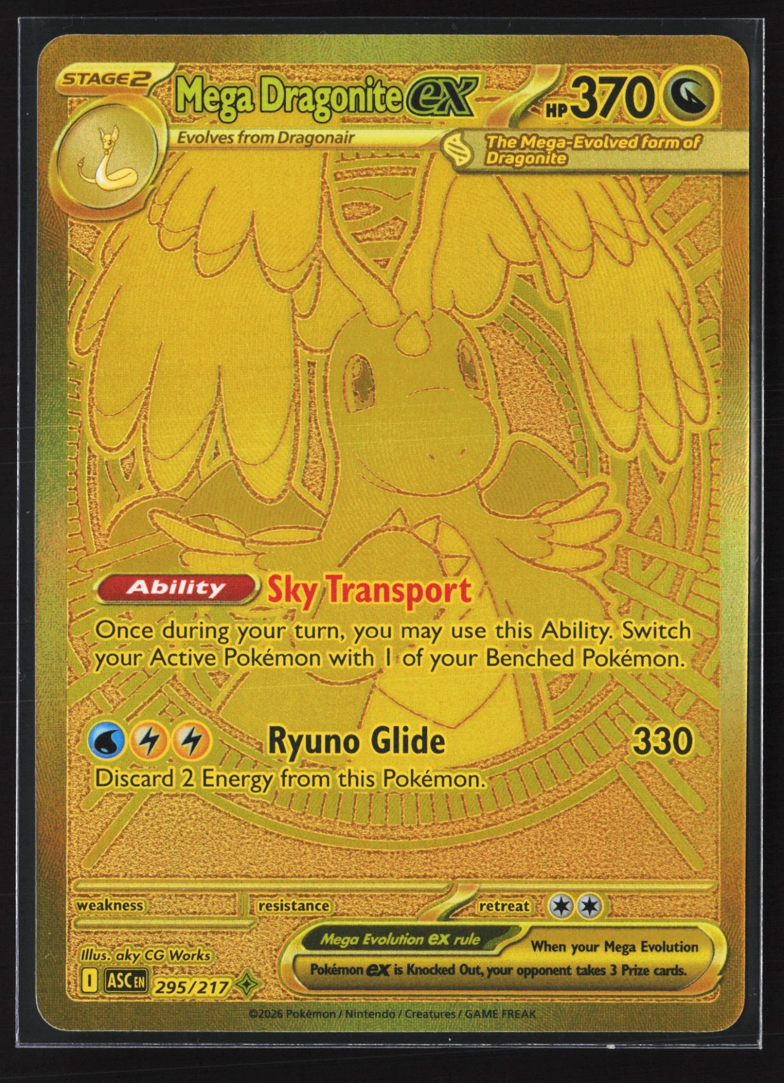 Mega Dragonite ex (ASC 295) — Voorkant